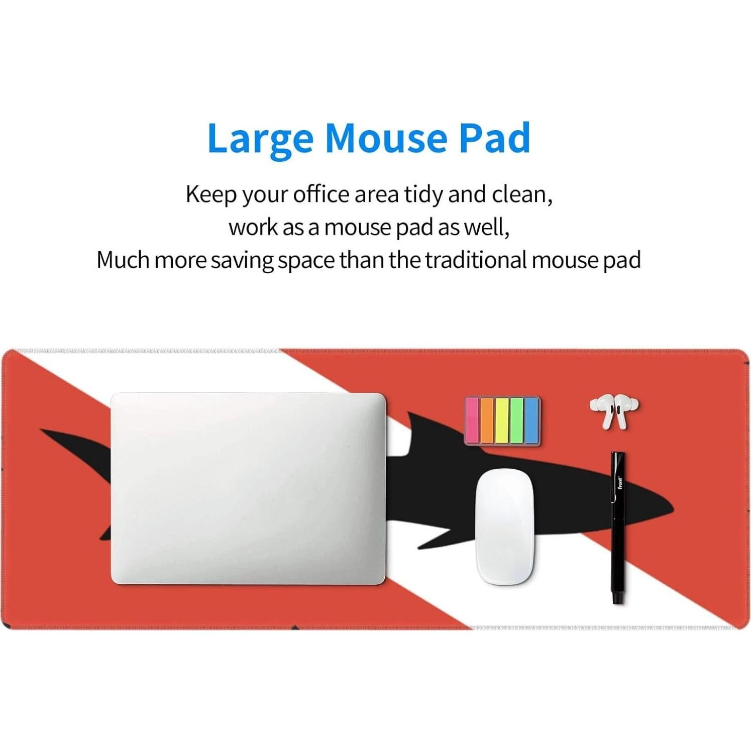 Alfombrilla de Ratón PUTWULB Vintage Shark 80x30 cm Base de Goma