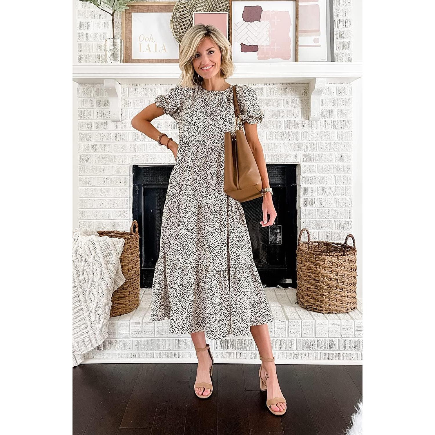 Vestido Bohemio Floral Midi PRETTYGARDEN para Mujeres