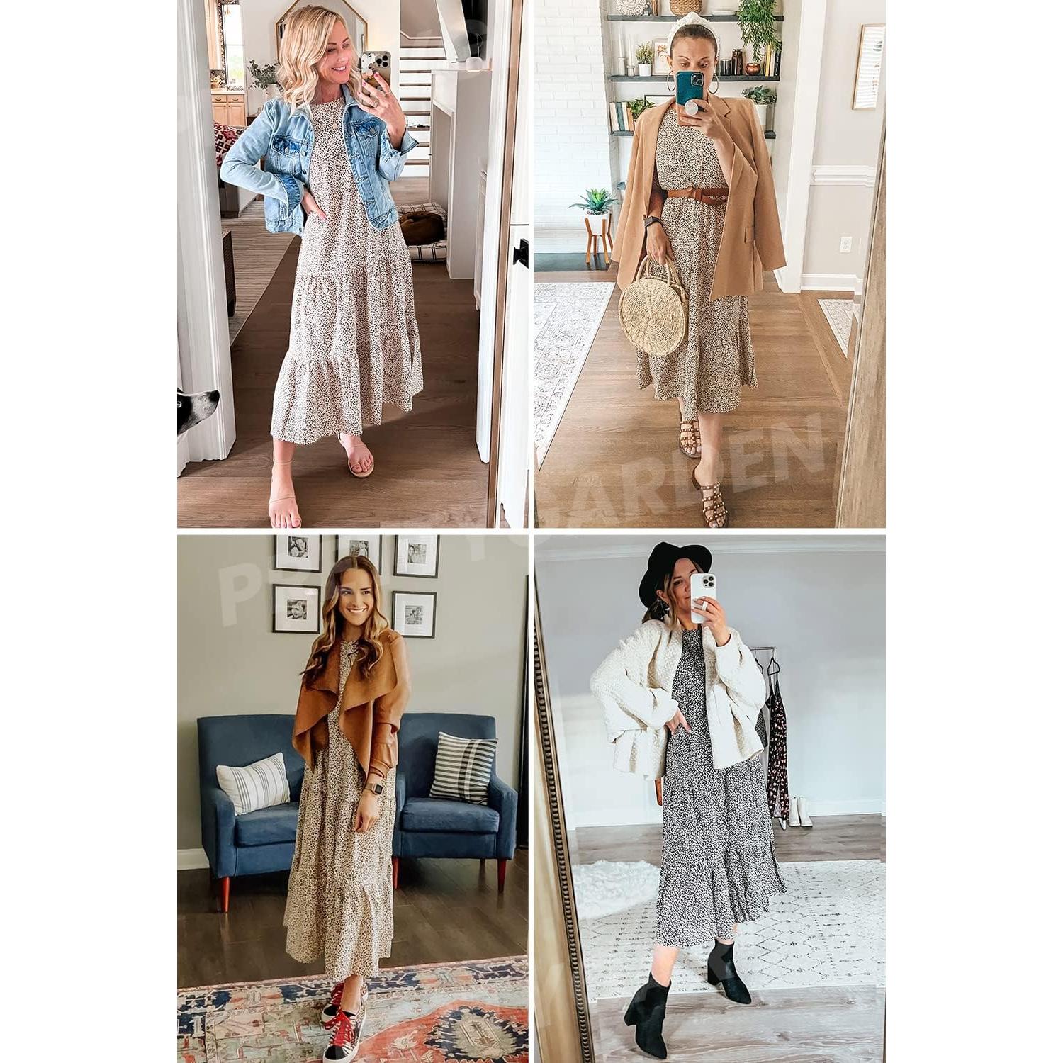 Vestido Bohemio Floral Midi PRETTYGARDEN para Mujeres