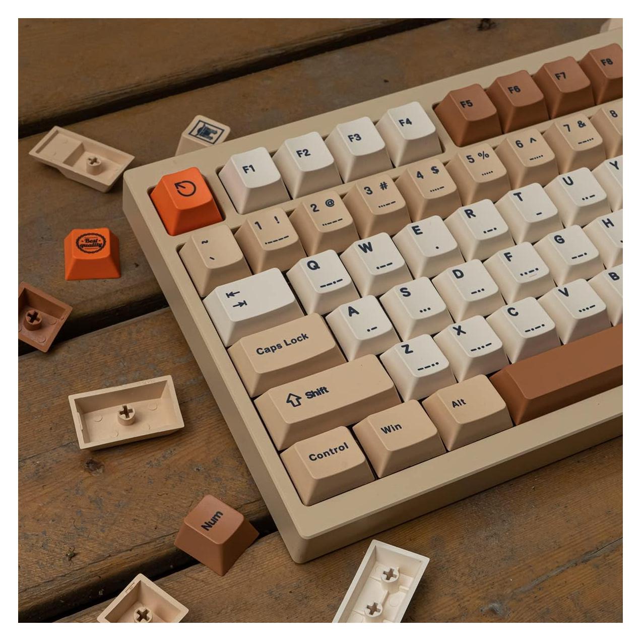 Juego de Teclas PBT Mintcaps 143 Teclas Perfil Cherry Beige