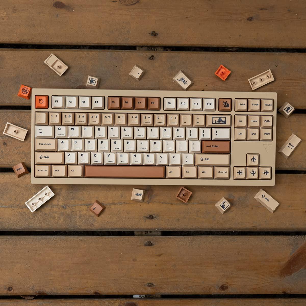 Juego de Teclas PBT Mintcaps 143 Teclas Perfil Cherry Beige