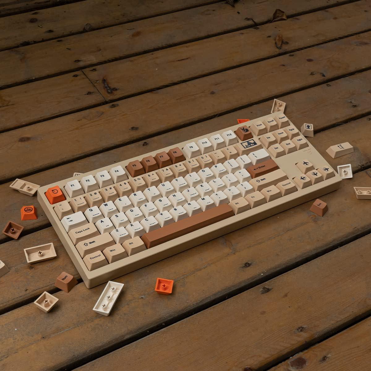 Juego de Teclas PBT Mintcaps 143 Teclas Perfil Cherry Beige