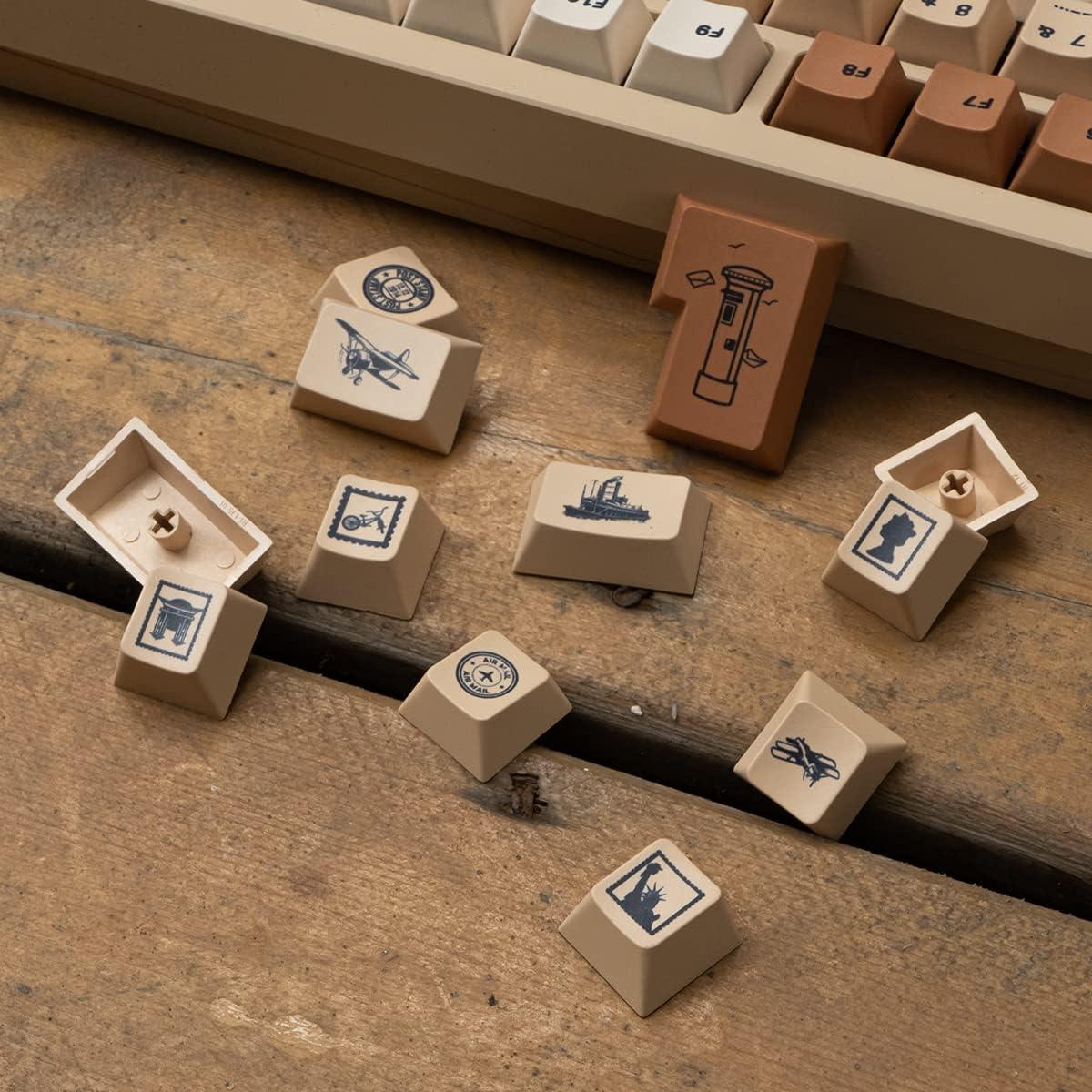 Juego de Teclas PBT Mintcaps 143 Teclas Perfil Cherry Beige