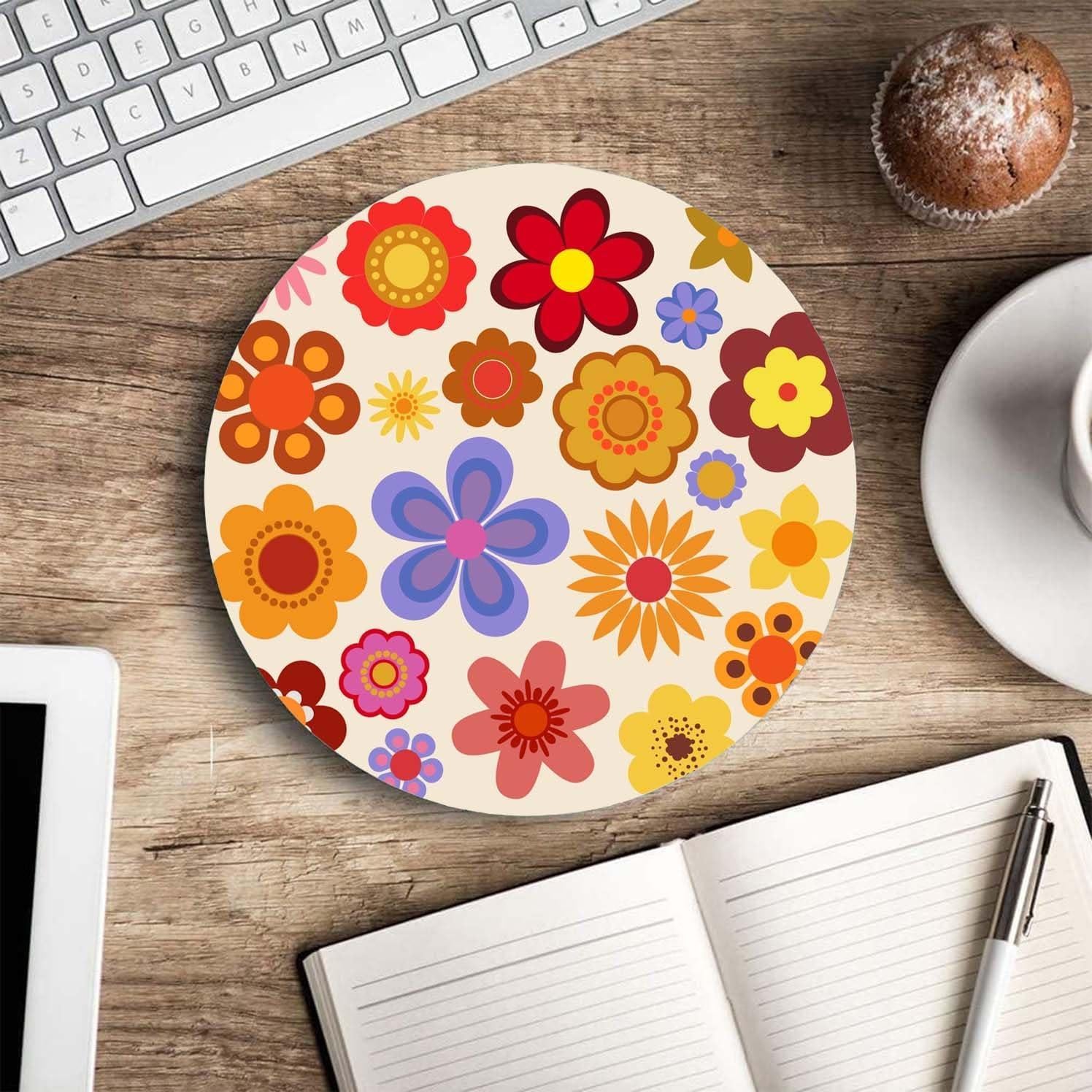 Alfombrilla de Ratón Nphuriy Flores Vintage 20.1x20.1 cm