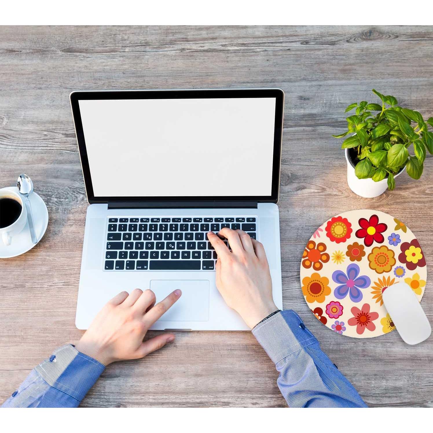 Alfombrilla de Ratón Nphuriy Flores Vintage 20.1x20.1 cm