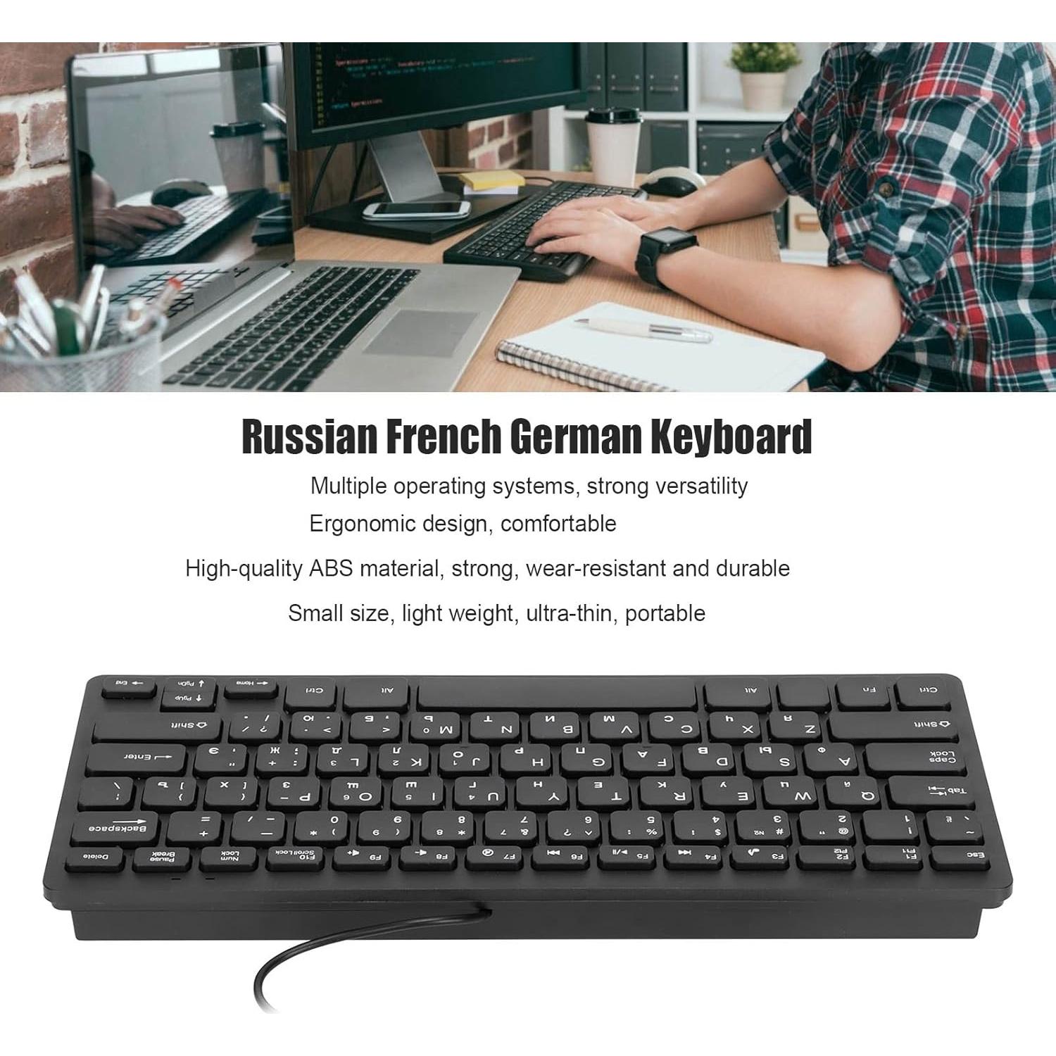 Teclado Ergonómico Ruso K-1000 TIKATARER 78 Teclas USB