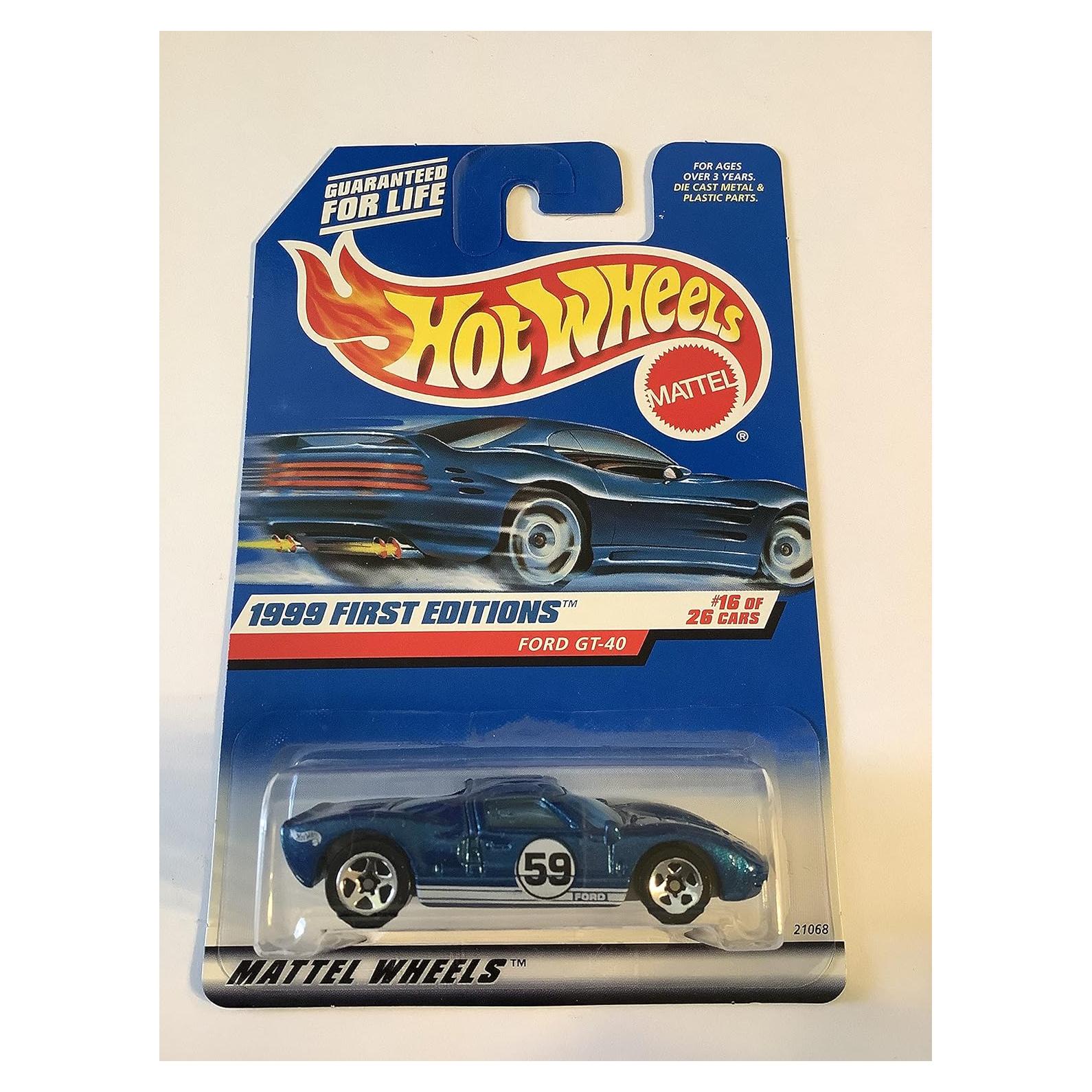 Hot Wheels Mattel 1999 Ford GT-40 1:64 Escala Azul