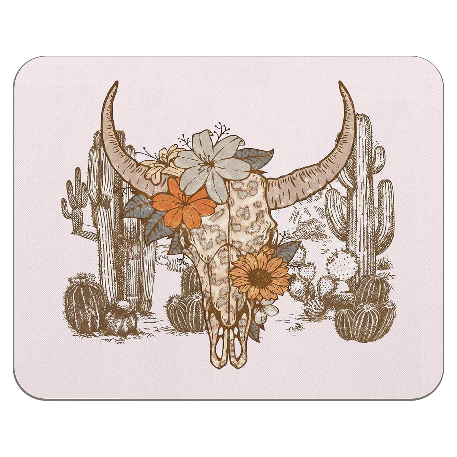 Alfombrilla de Ratón Antideslizante OFlich Cráneo de Vaca 20.1x24.1cm
