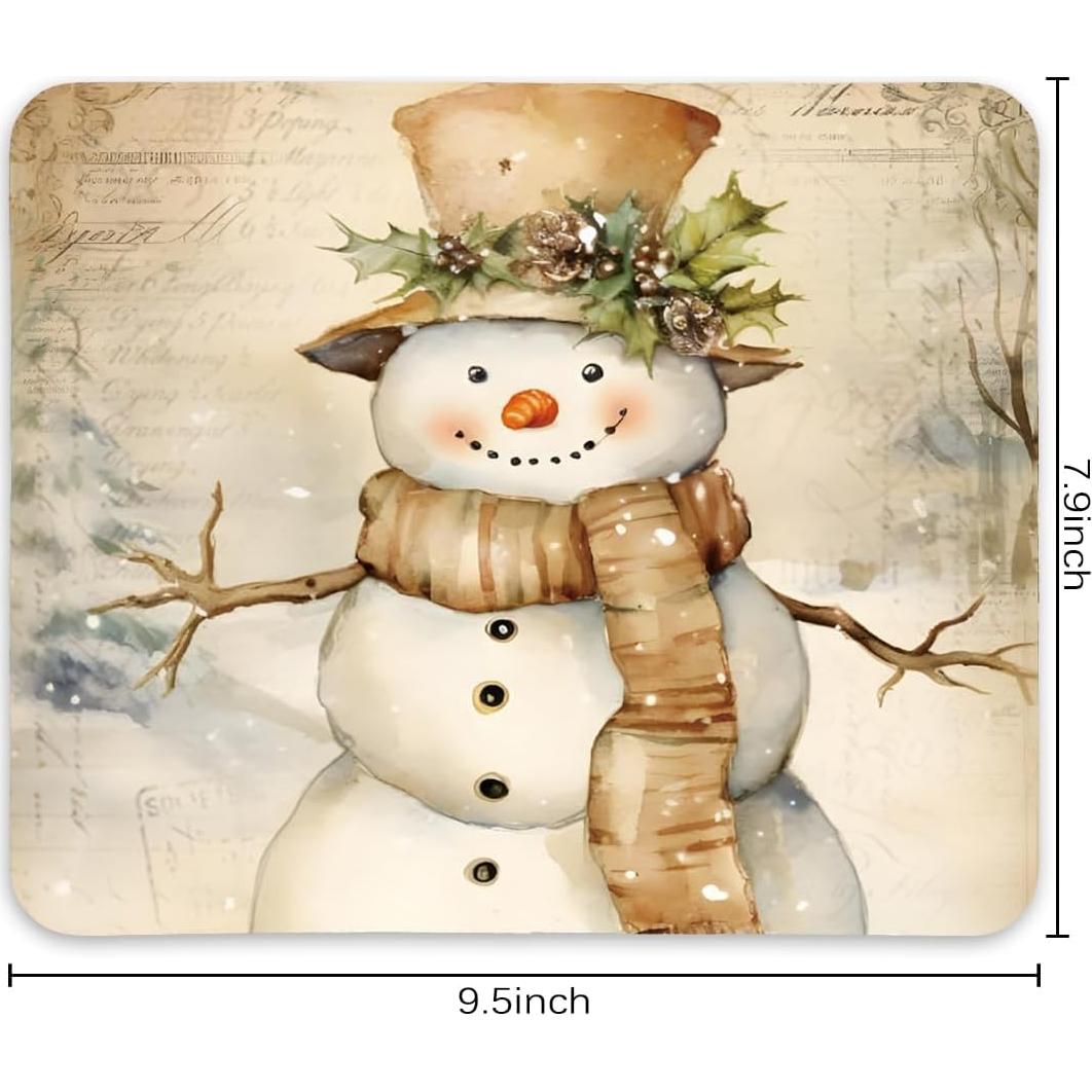 Alfombrilla de Ratón QIYUHOY Muñeco de Nieve 20x24 cm Antideslizante