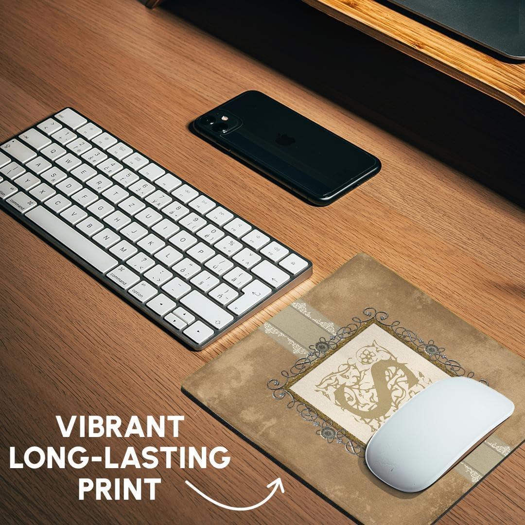 Alfombrilla de Ratón 3D Rose S Inicial Vintage 20.32 cm