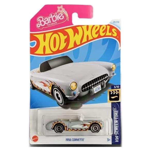 Coche Diecast Hot Wheels 1956 Corvette Barbie Gris 1:64