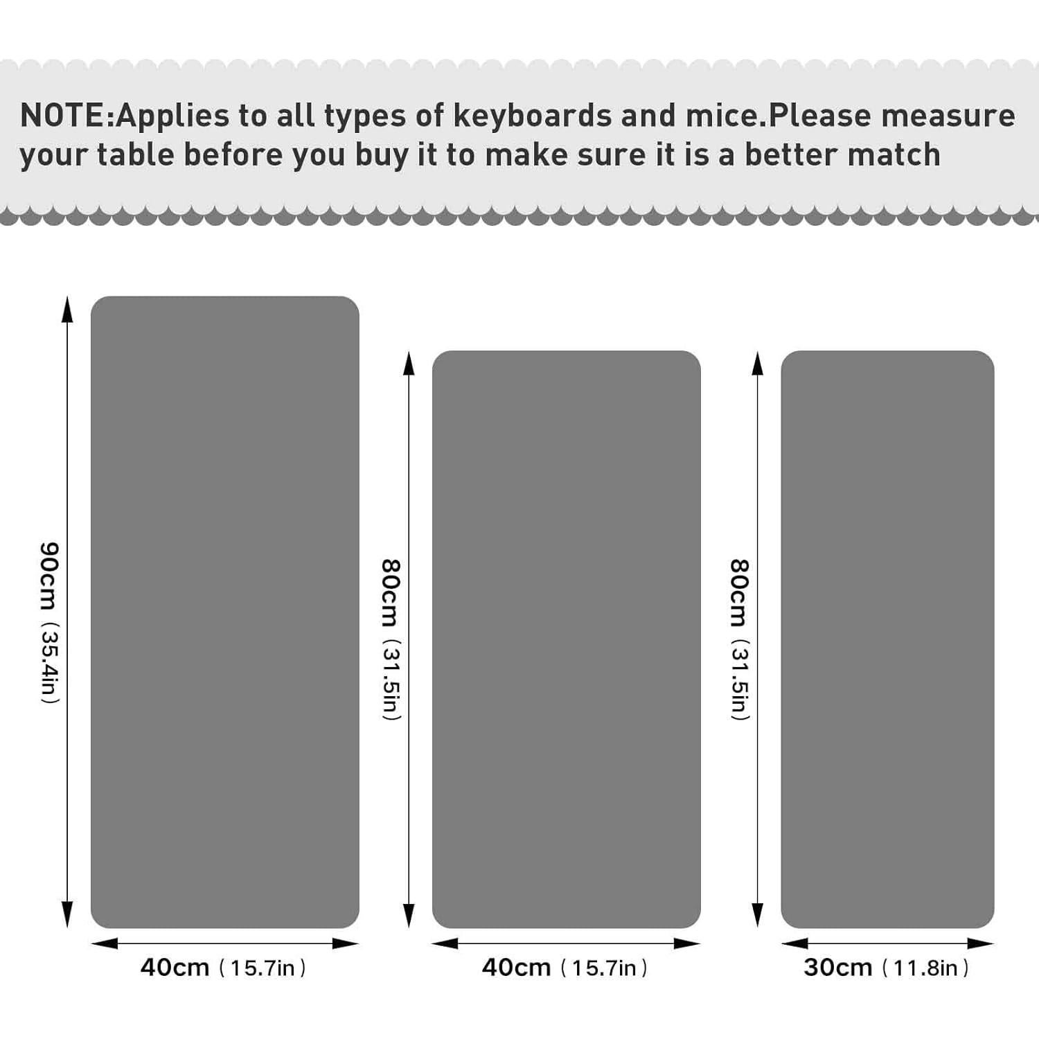 Gaming Mouse Mat - Large Non-Slip Waterproof Keyboard Desk Protector, 35.4x15.7 Inch, Multiple Pattern Vintage Monochrome Tattoo Themes for Home or Office