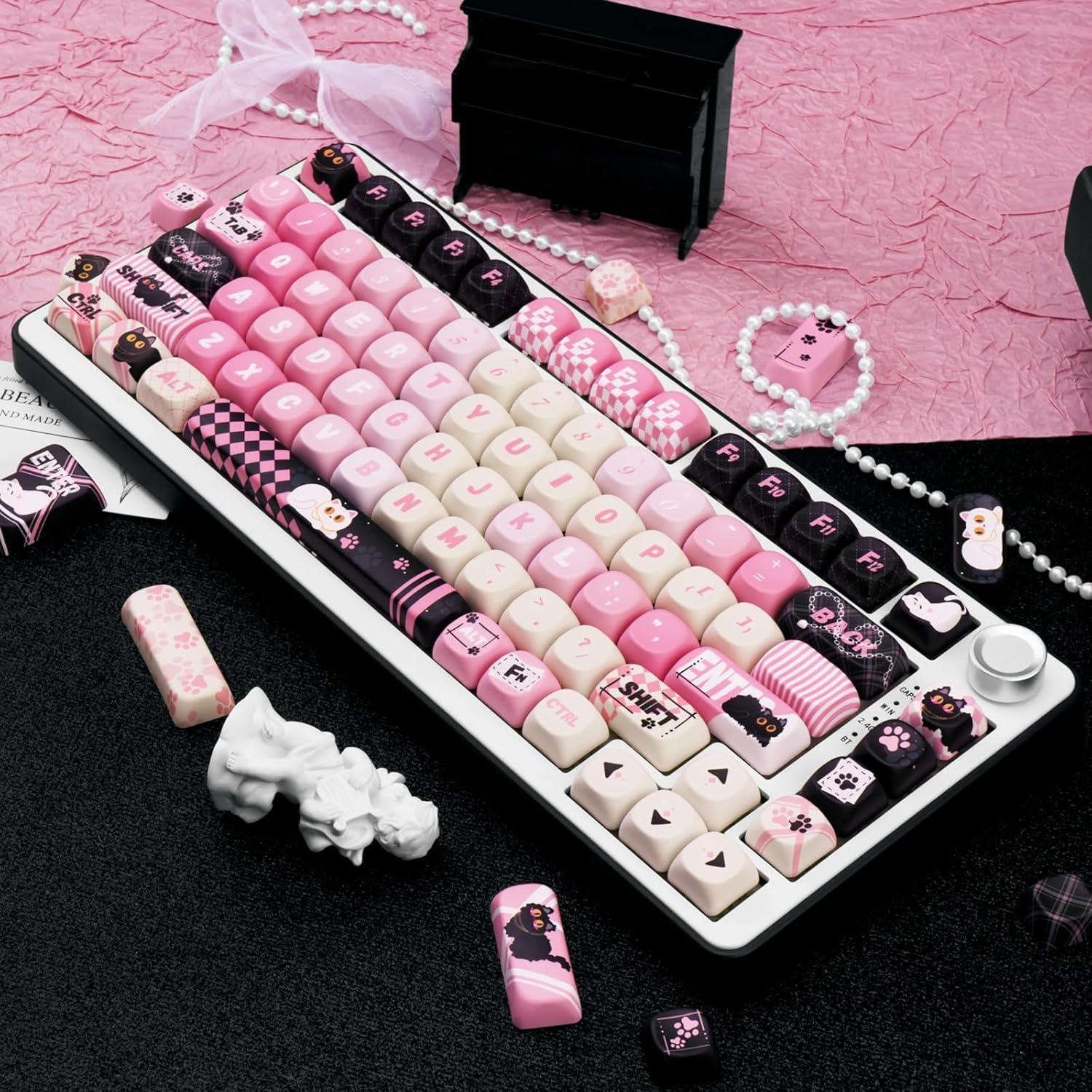 Juego de Teclas PBT MOA 134 Teclas Gato Lindas COOMICKEY