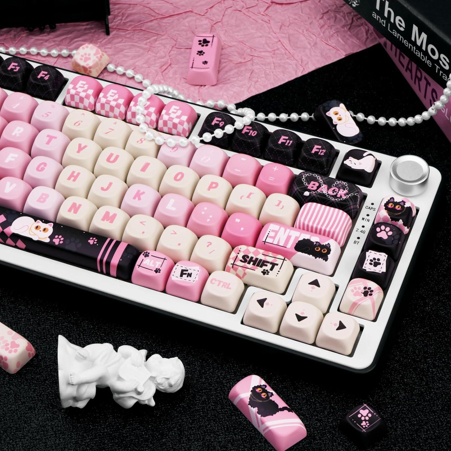 Juego de Teclas PBT MOA 134 Teclas Gato Lindas COOMICKEY