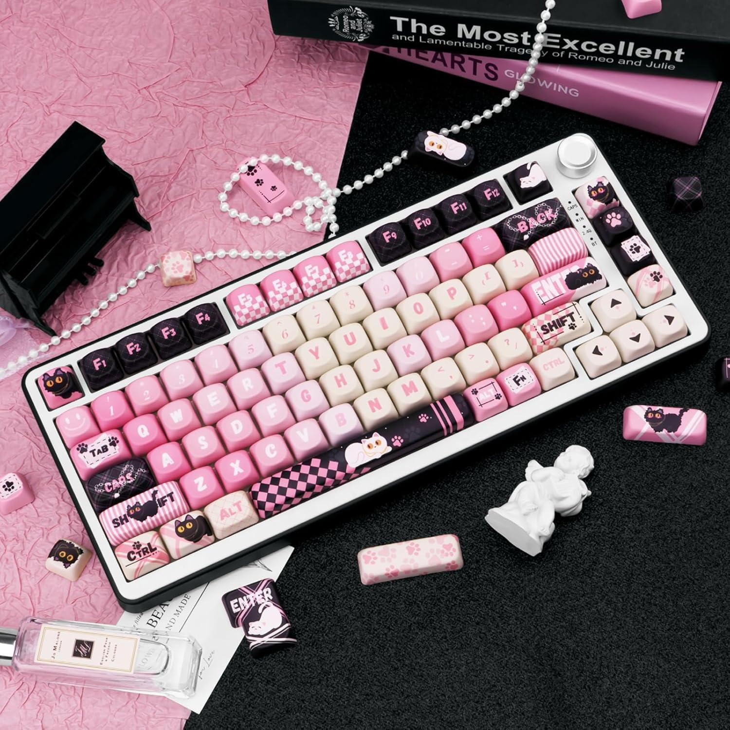 Juego de Teclas PBT MOA 134 Teclas Gato Lindas COOMICKEY