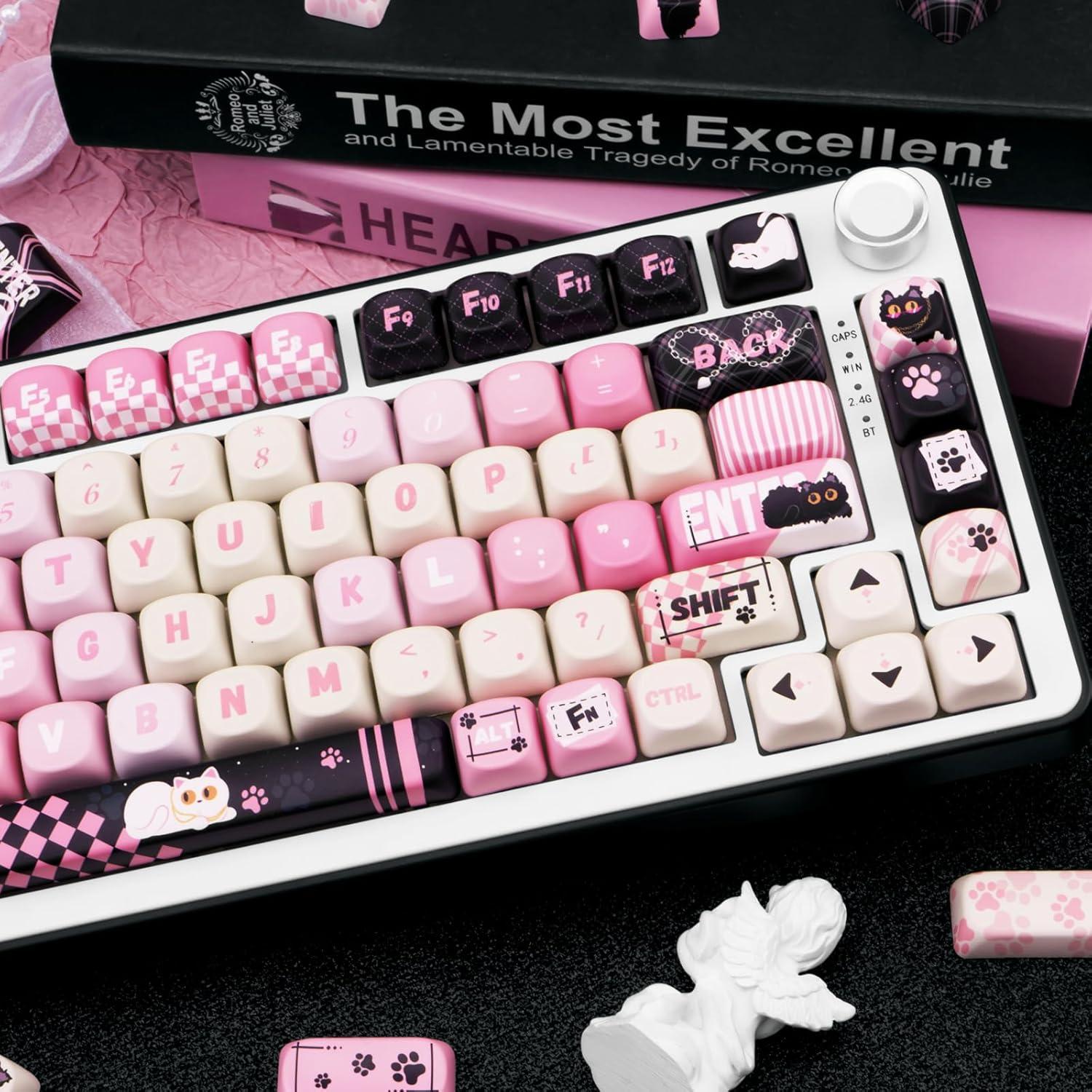 Juego de Teclas PBT MOA 134 Teclas Gato Lindas COOMICKEY