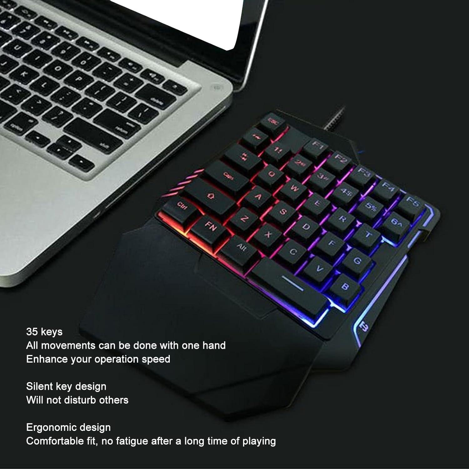 Teclado Mecánico Yosoo RGB Ergonómico para Juegos 35 Teclas