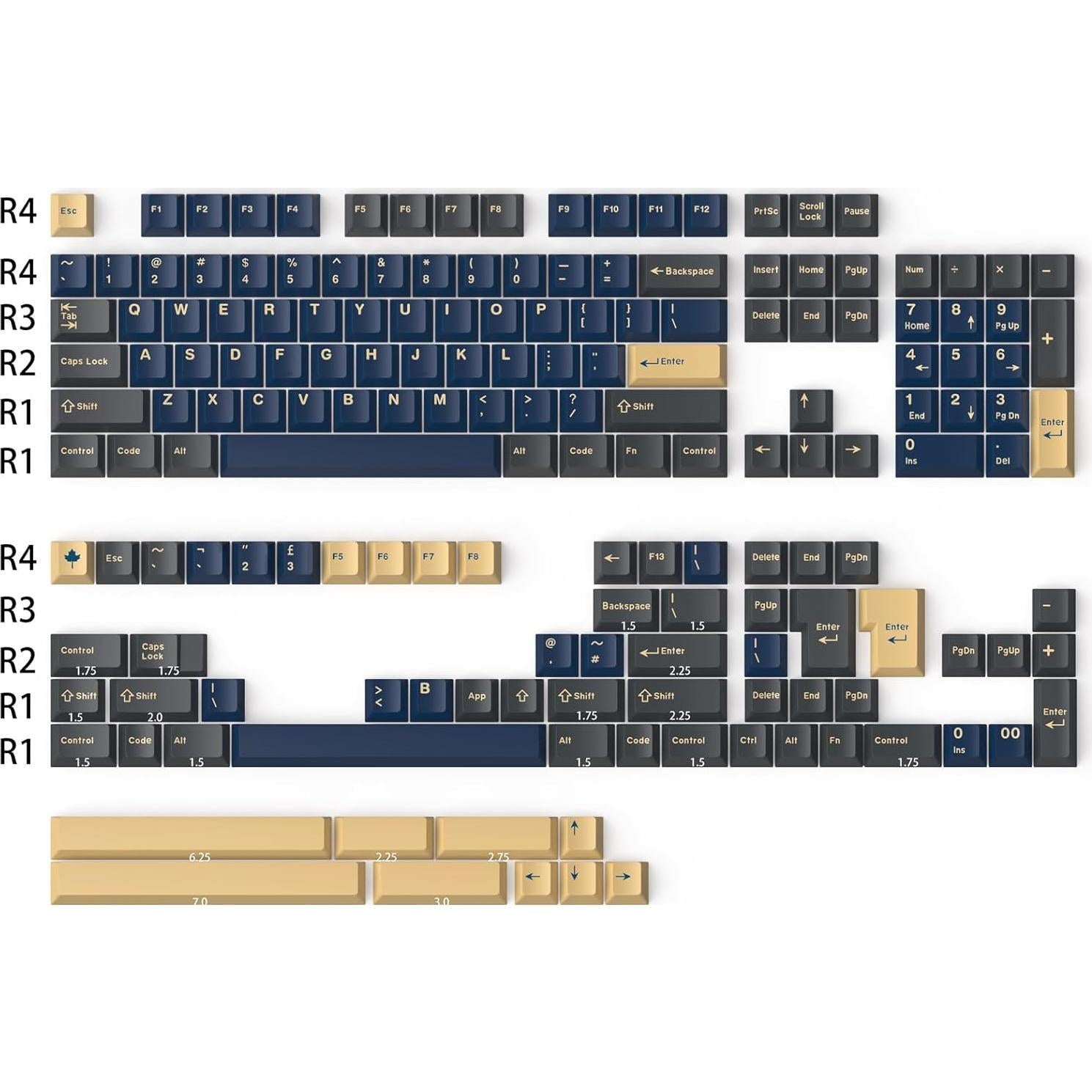 Juego de Teclas Mecánicas Hyekit 171 Teclas ABS Azul Samurai
