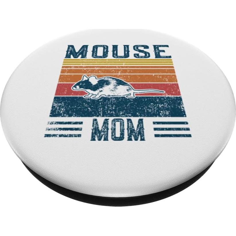 PopSocket Estándar PopGrip Negro con Diseño Retro Ratón