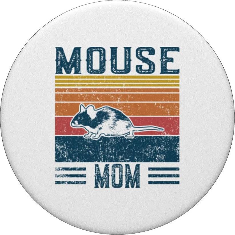 PopSocket Estándar PopGrip Negro con Diseño Retro Ratón