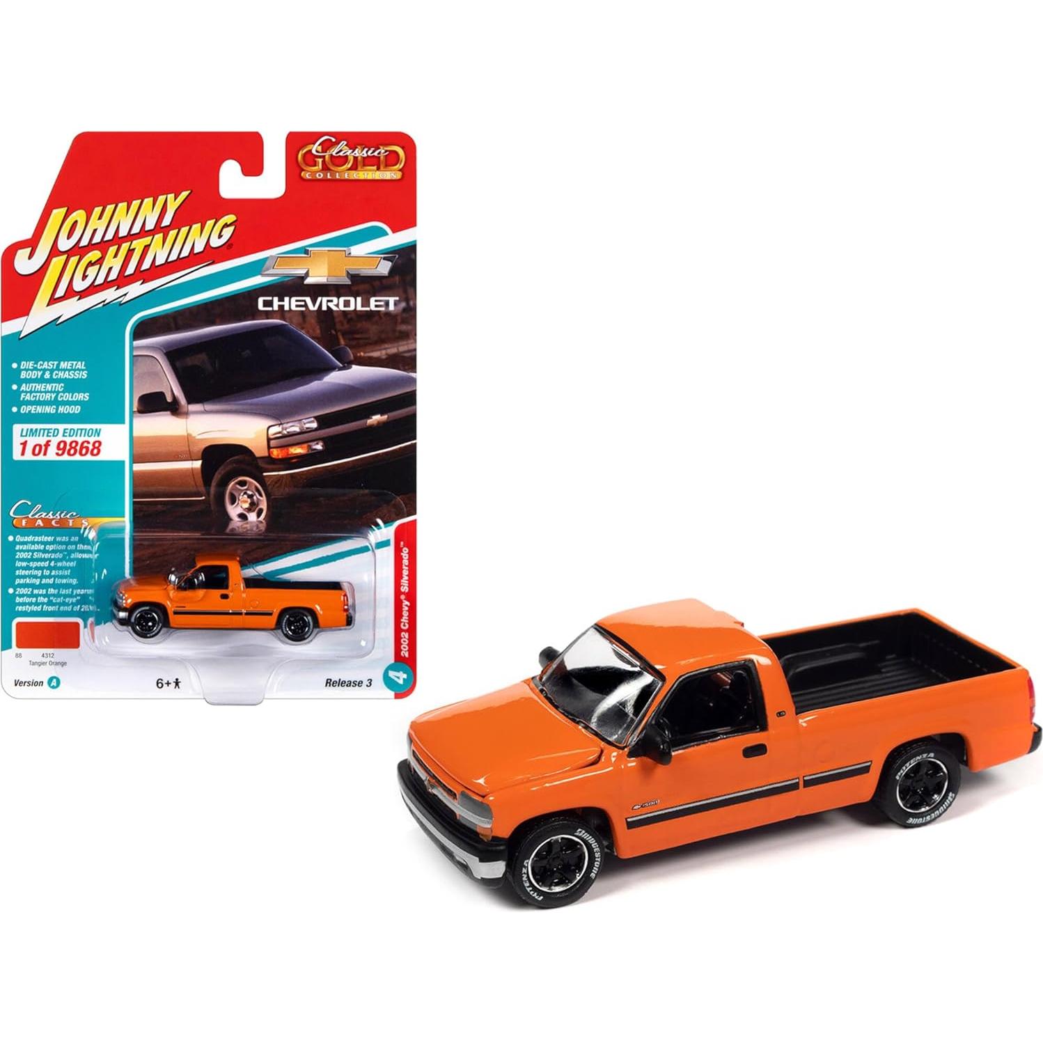 Camión de Modelo Johnny Lightning Silverado Naranja 1:64