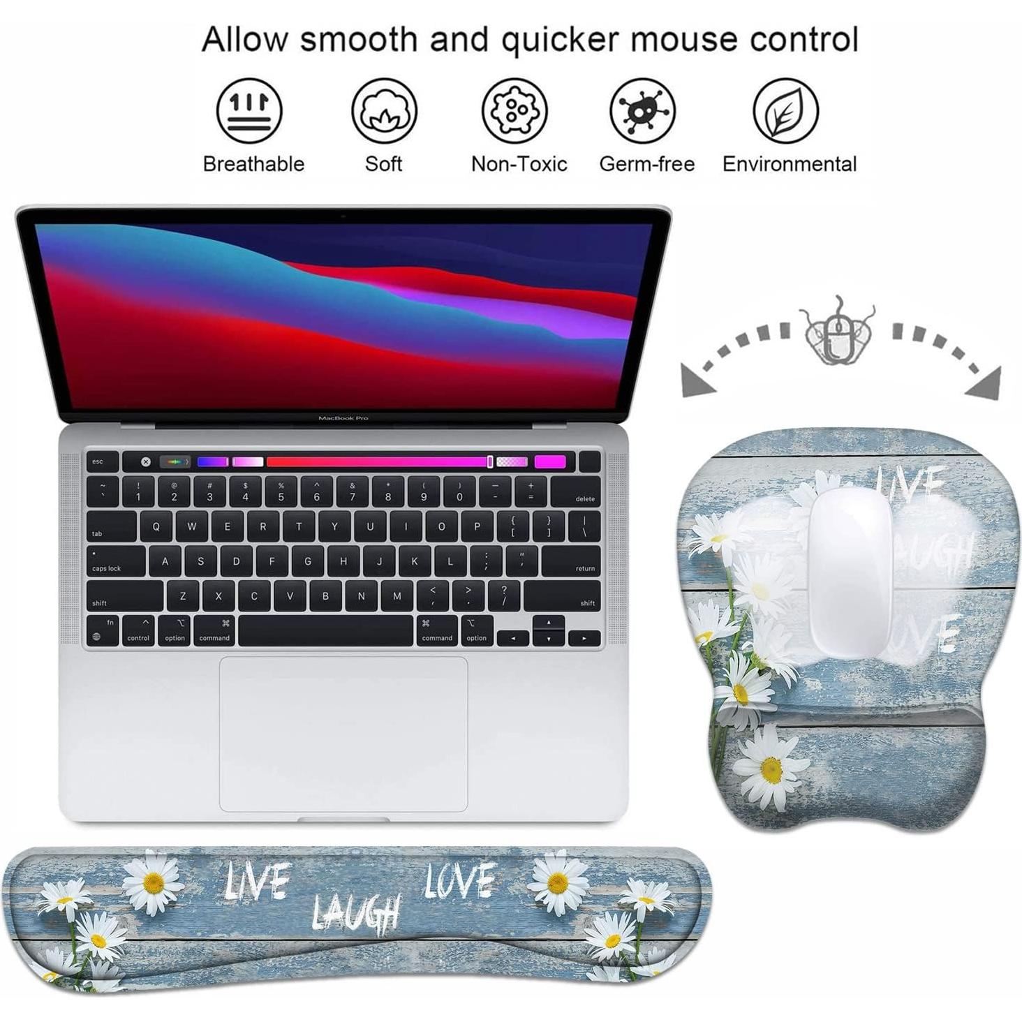 Juego de Soporte Ergonómico para Muñeca y Reposamuñecas Vintage