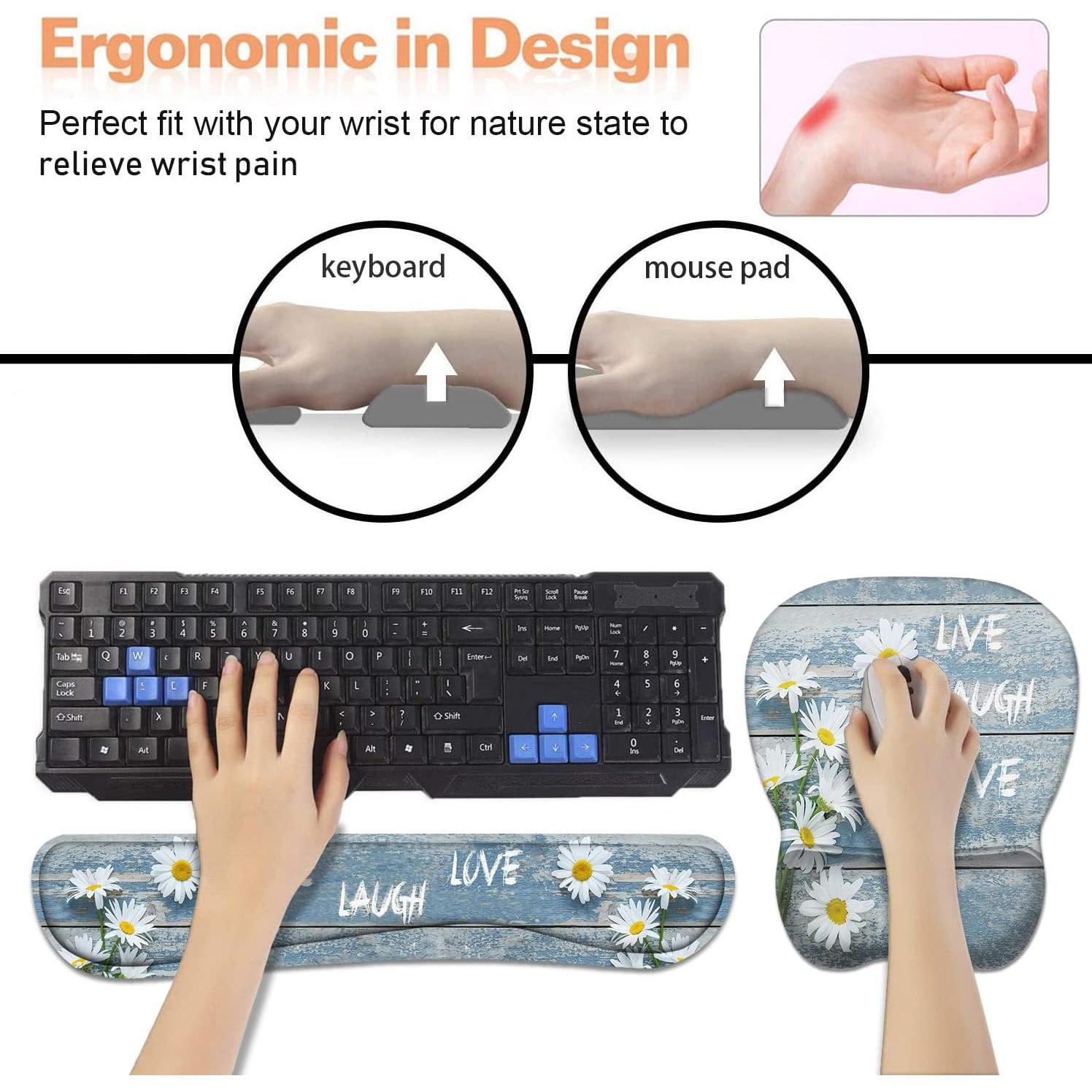 Juego de Soporte Ergonómico para Muñeca y Reposamuñecas Vintage