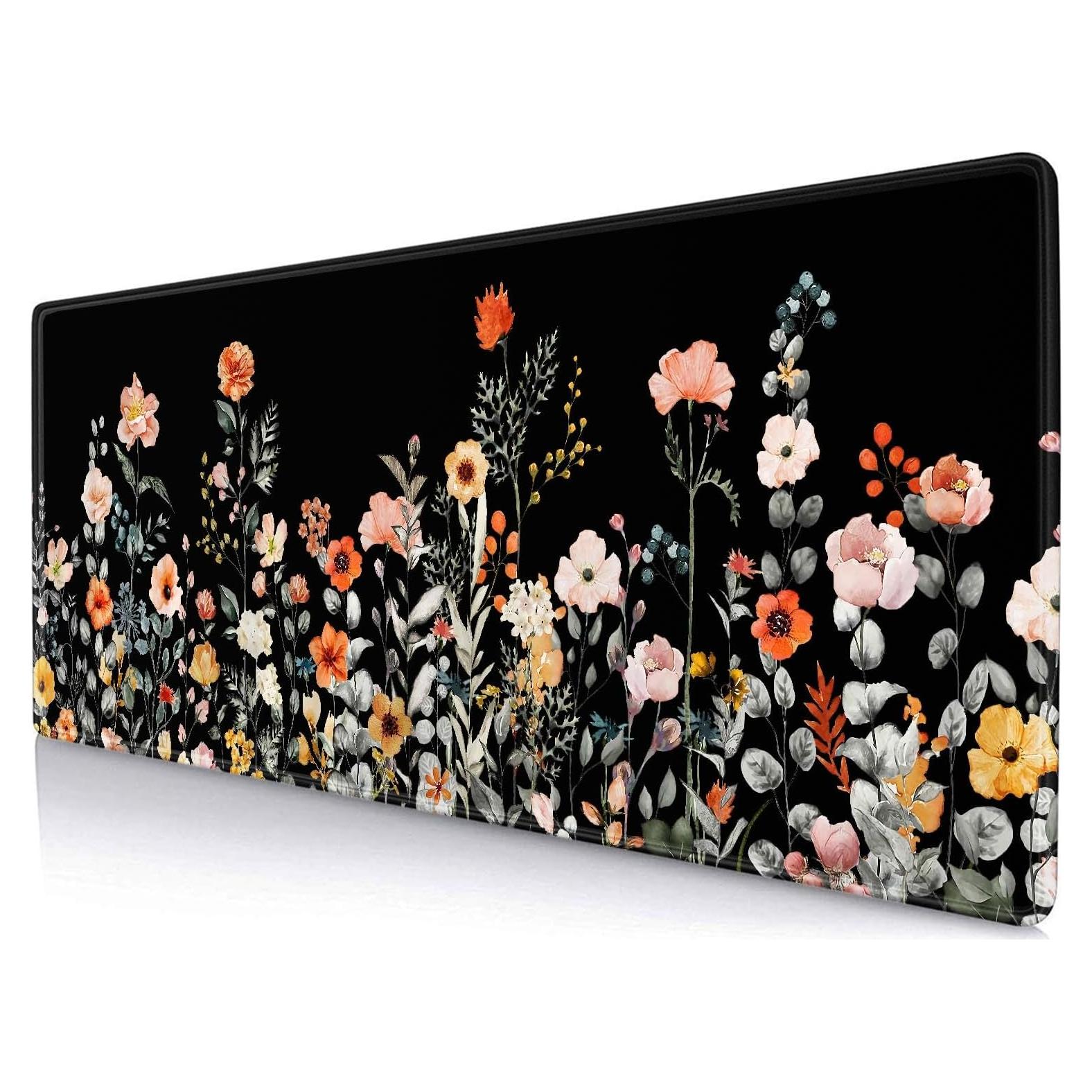 Alfombrilla de Ratón Antideslizante LTHAOGUO Floral 800x300mm