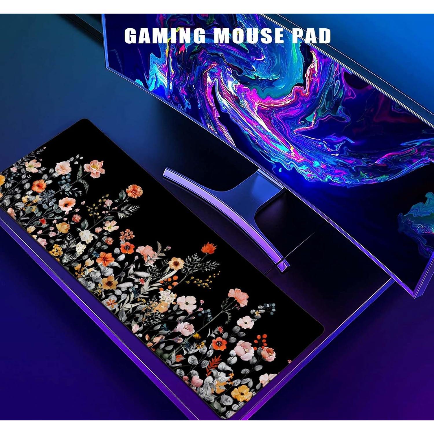 Alfombrilla de Ratón Antideslizante LTHAOGUO Floral 800x300mm
