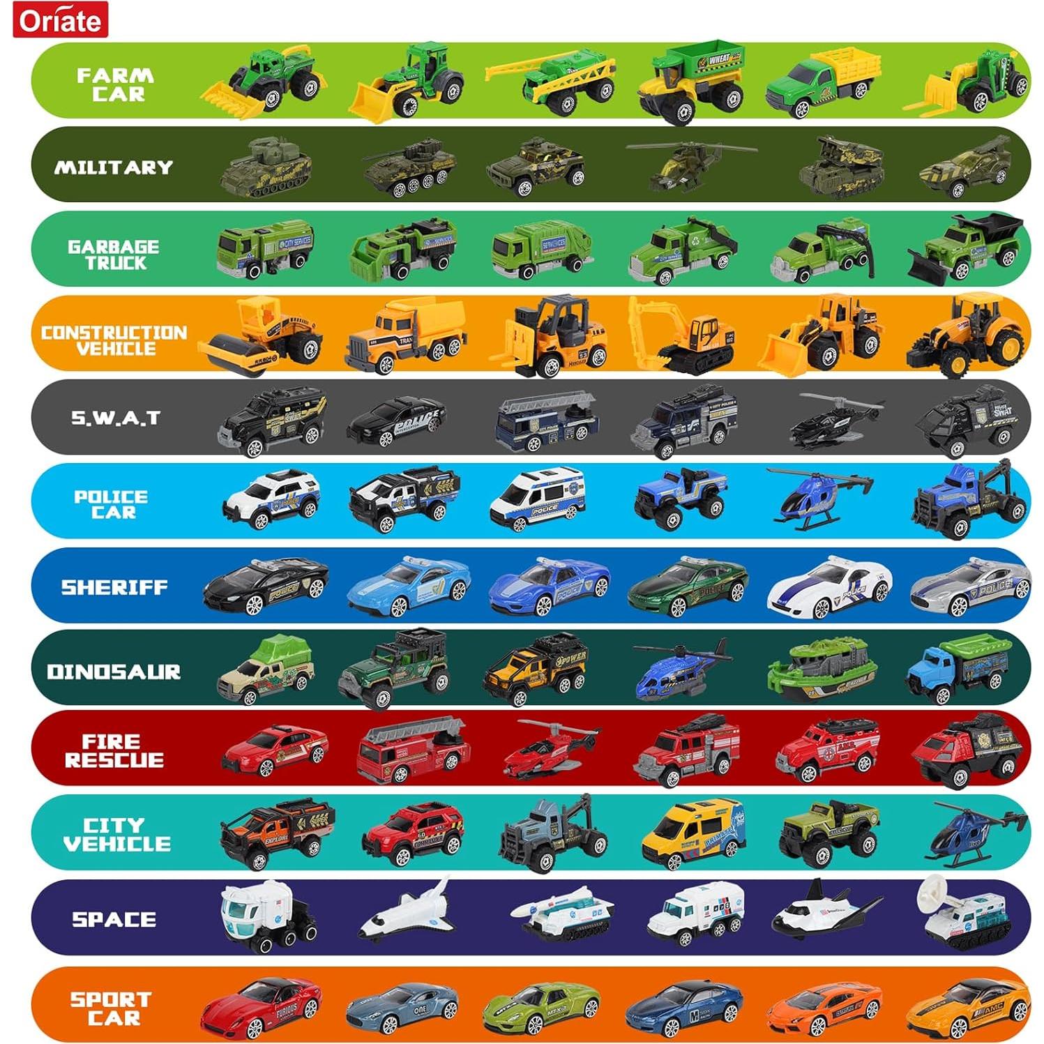 Conjunto de Coches de Juguete Diecast Oriate 12 Temas 1:64