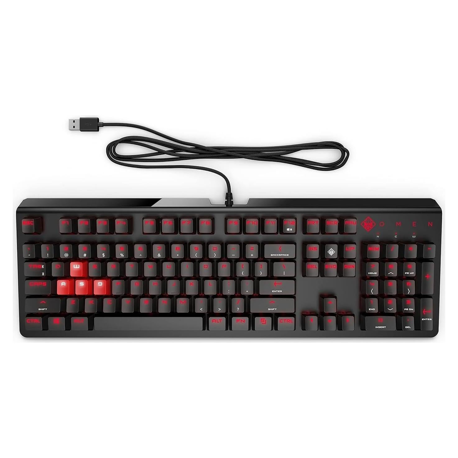 Teclado Gaming OMEN HP 1100 USB Con Cable Negro/Rojo