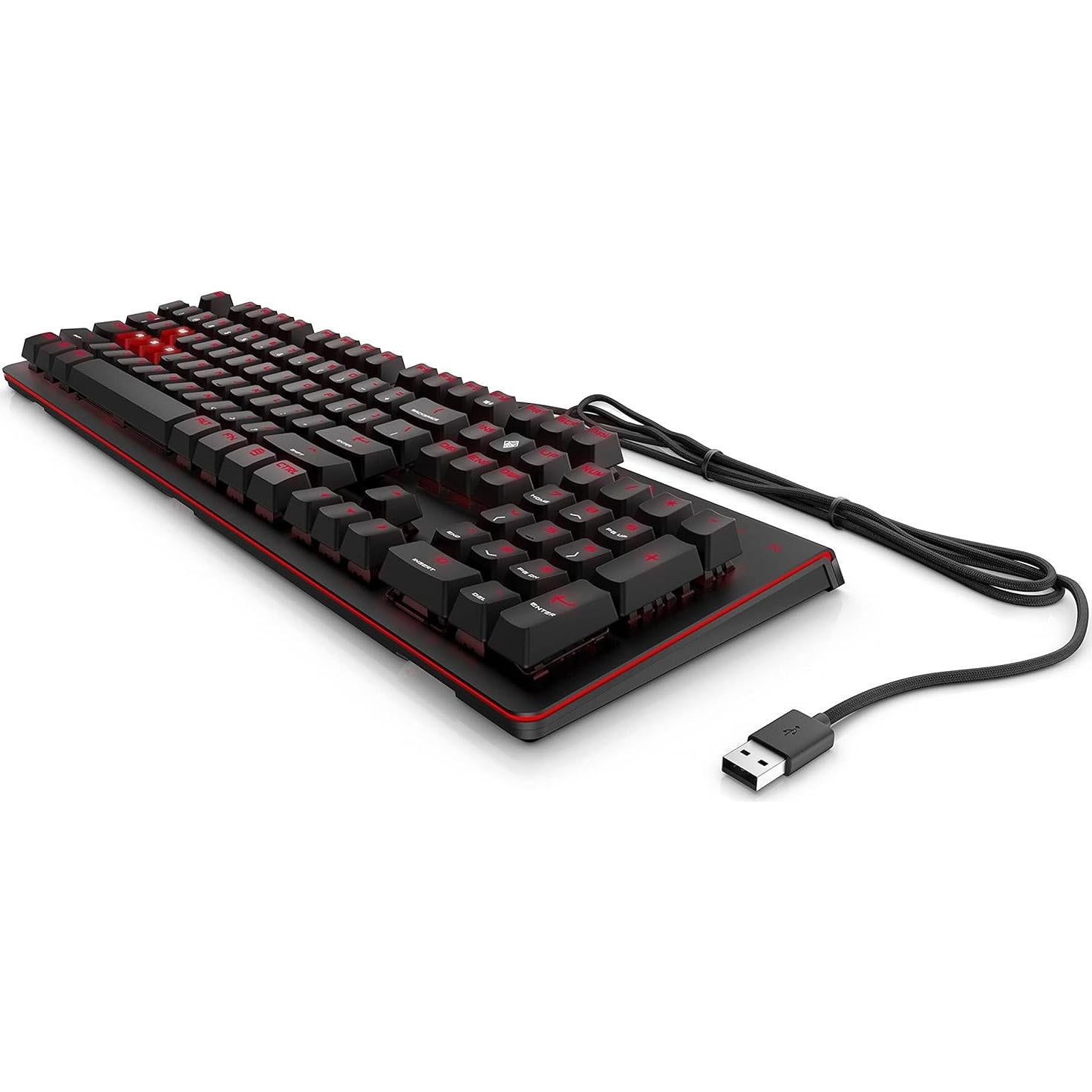 Teclado Gaming OMEN HP 1100 USB Con Cable Negro/Rojo