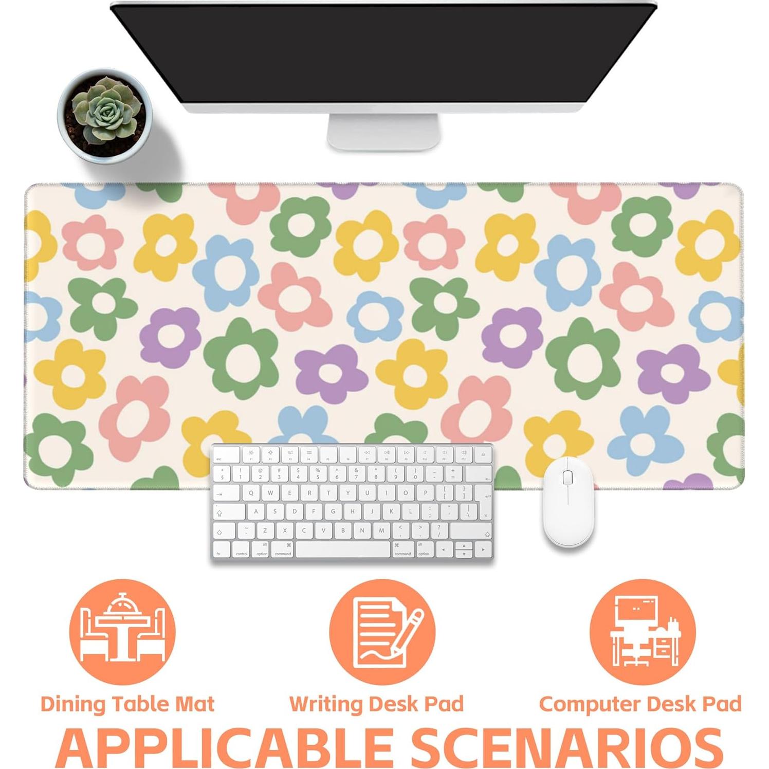 Alfombrilla de Ratón Grande NIYLYNSYN Flores Psicodélicas 90x40cm