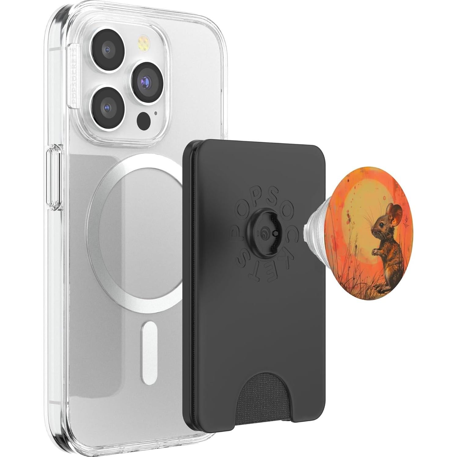 Carcasa PopSockets PopWallet Vintage Sunset MagSafe Negro