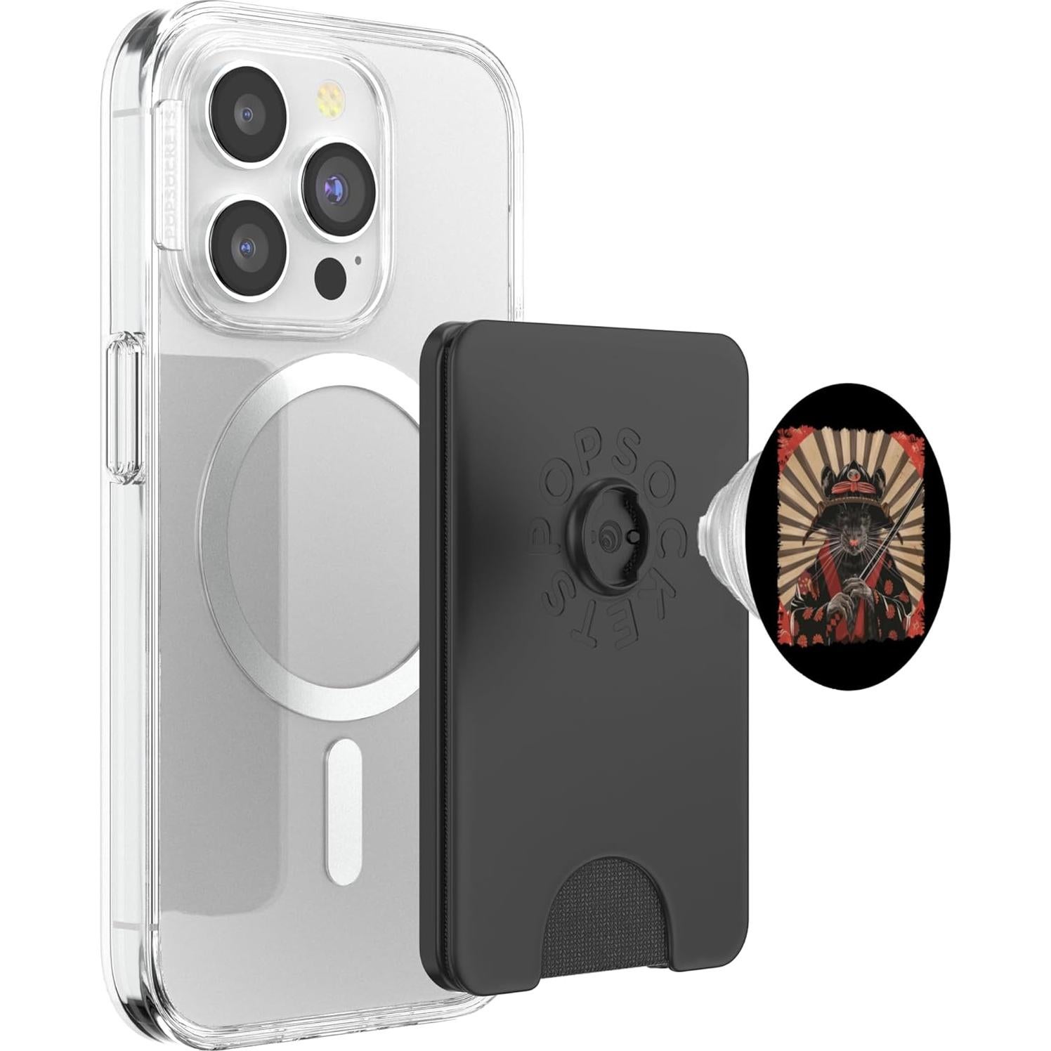 PopWallet Magnético PopSockets Samurai Ratón Ukiyo-e Negro