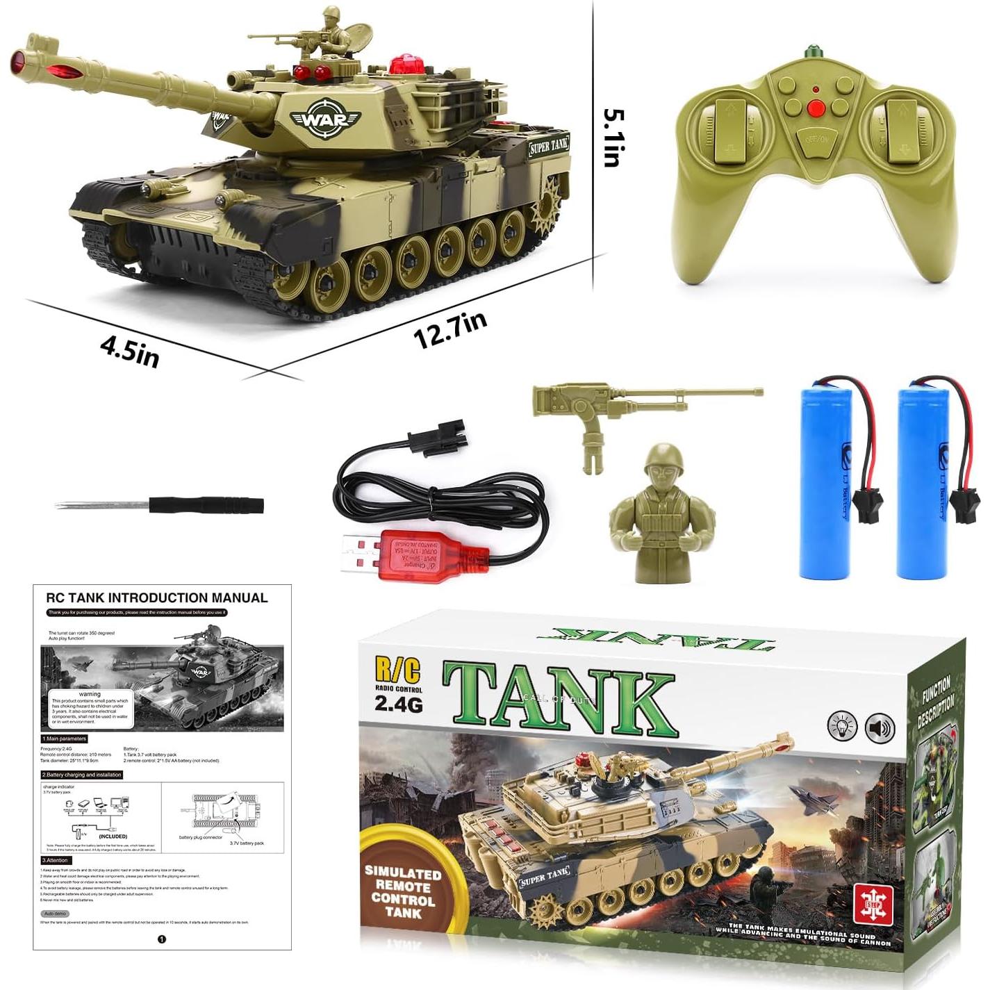 Tanque RC Militar GUANGDONG Q151 1:28 con Sonido y 2 Baterías