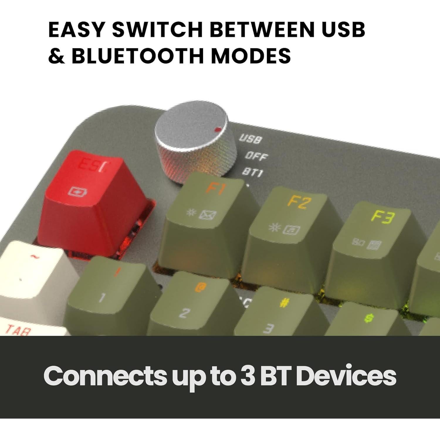 Teclado Inalámbrico Azio FOQO Pro Hot-Swappable Verde Oliva