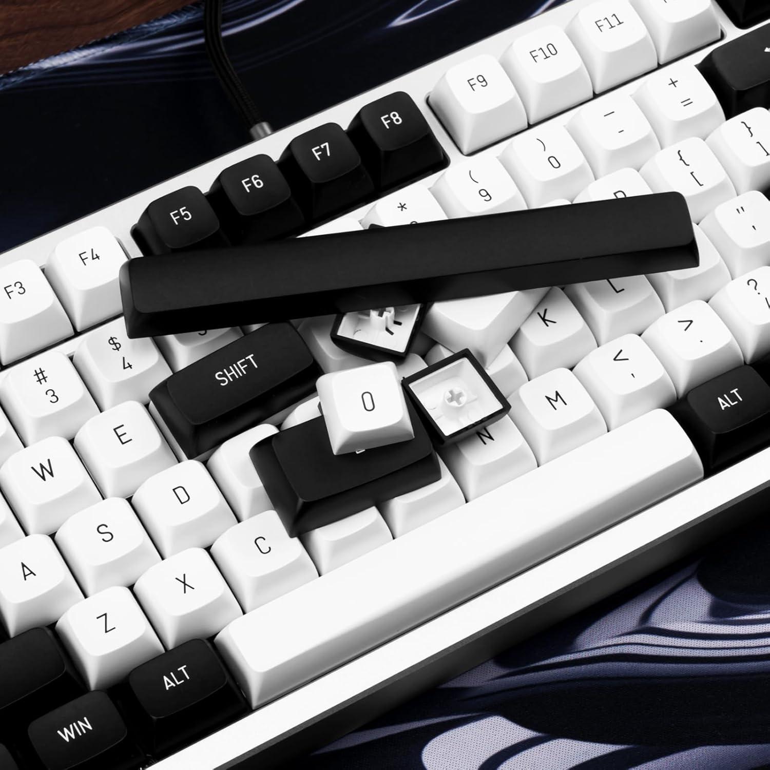 Juego de Teclas Mecánicas JOLINTAL 150 Teclas ABS Negro y Blanco