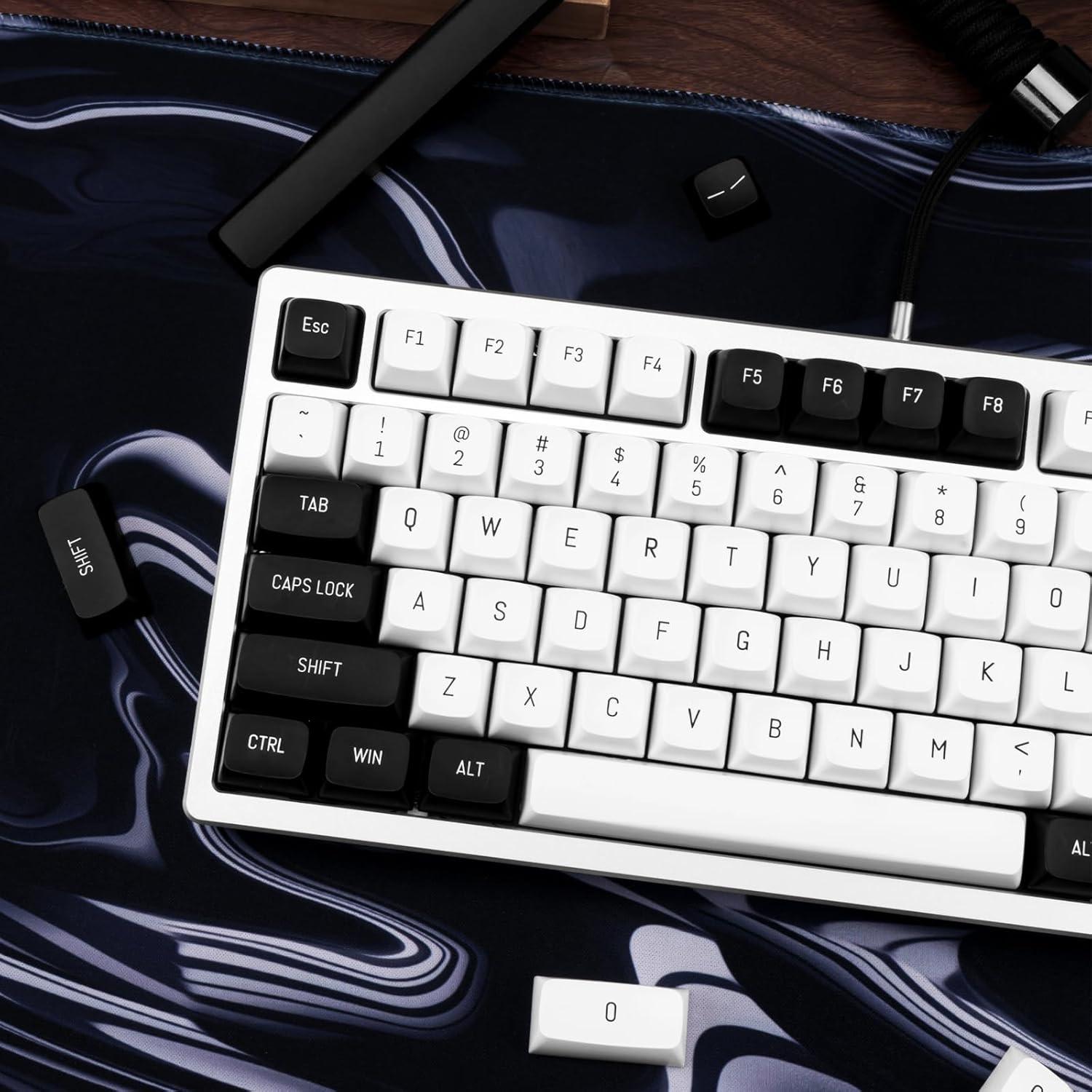 Juego de Teclas Mecánicas JOLINTAL 150 Teclas ABS Negro y Blanco