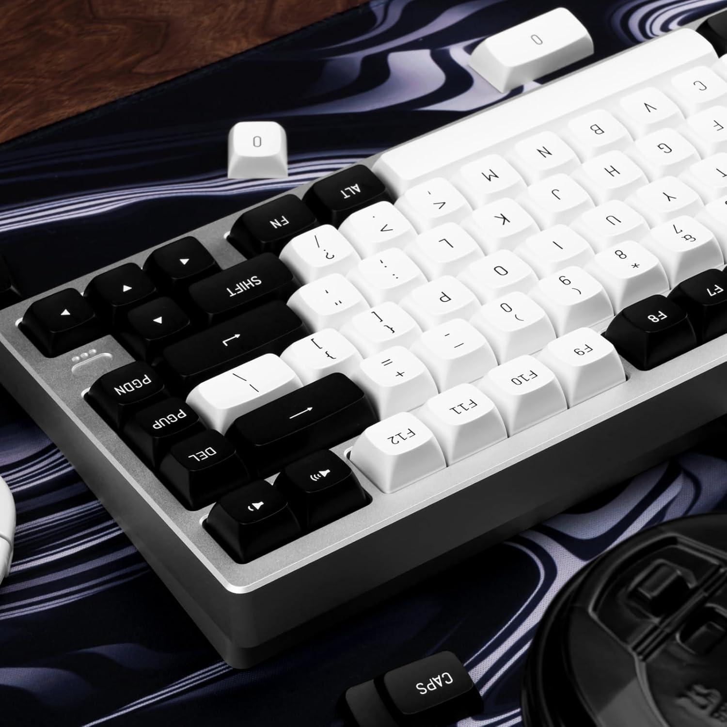 Juego de Teclas Mecánicas JOLINTAL 150 Teclas ABS Negro y Blanco