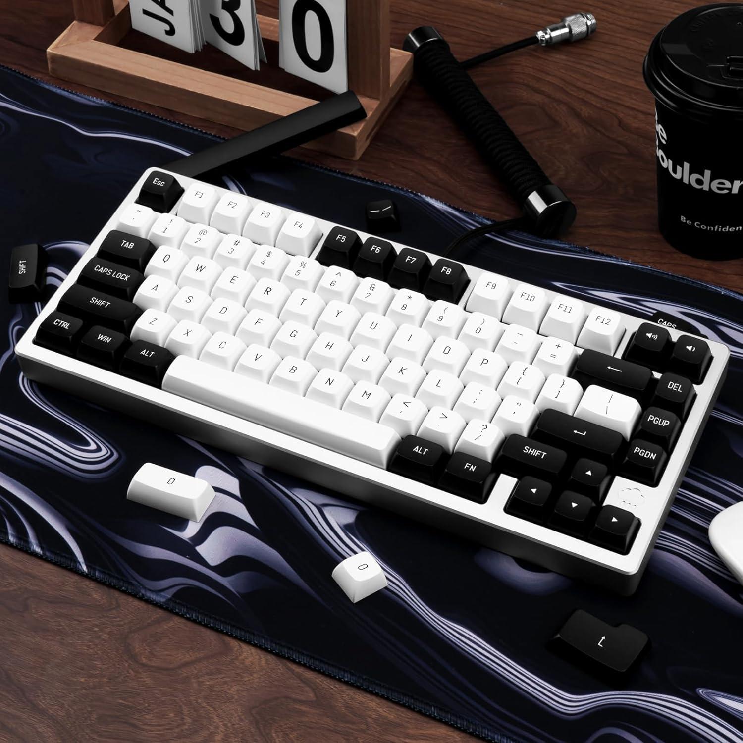 Juego de Teclas Mecánicas JOLINTAL 150 Teclas ABS Negro y Blanco