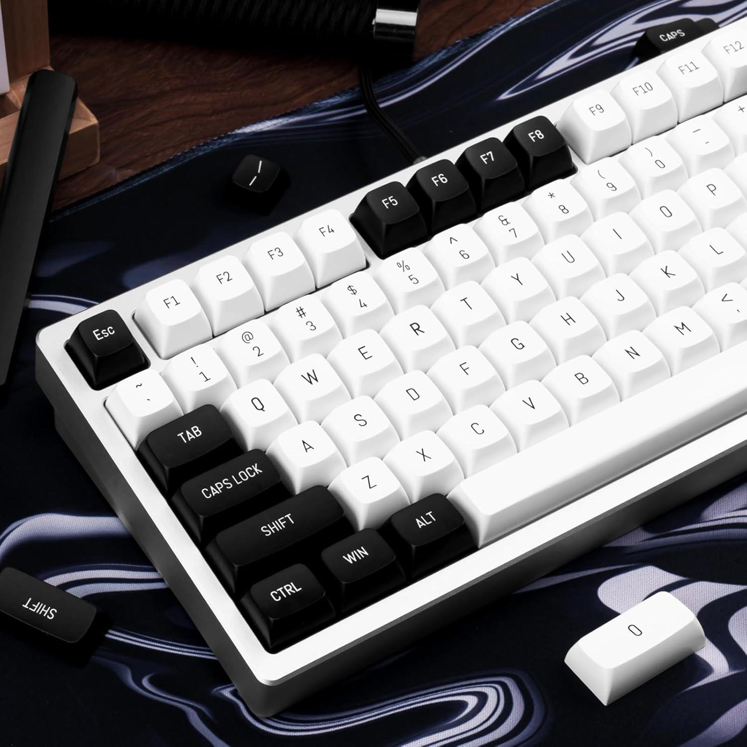 Juego de Teclas Mecánicas JOLINTAL 150 Teclas ABS Negro y Blanco