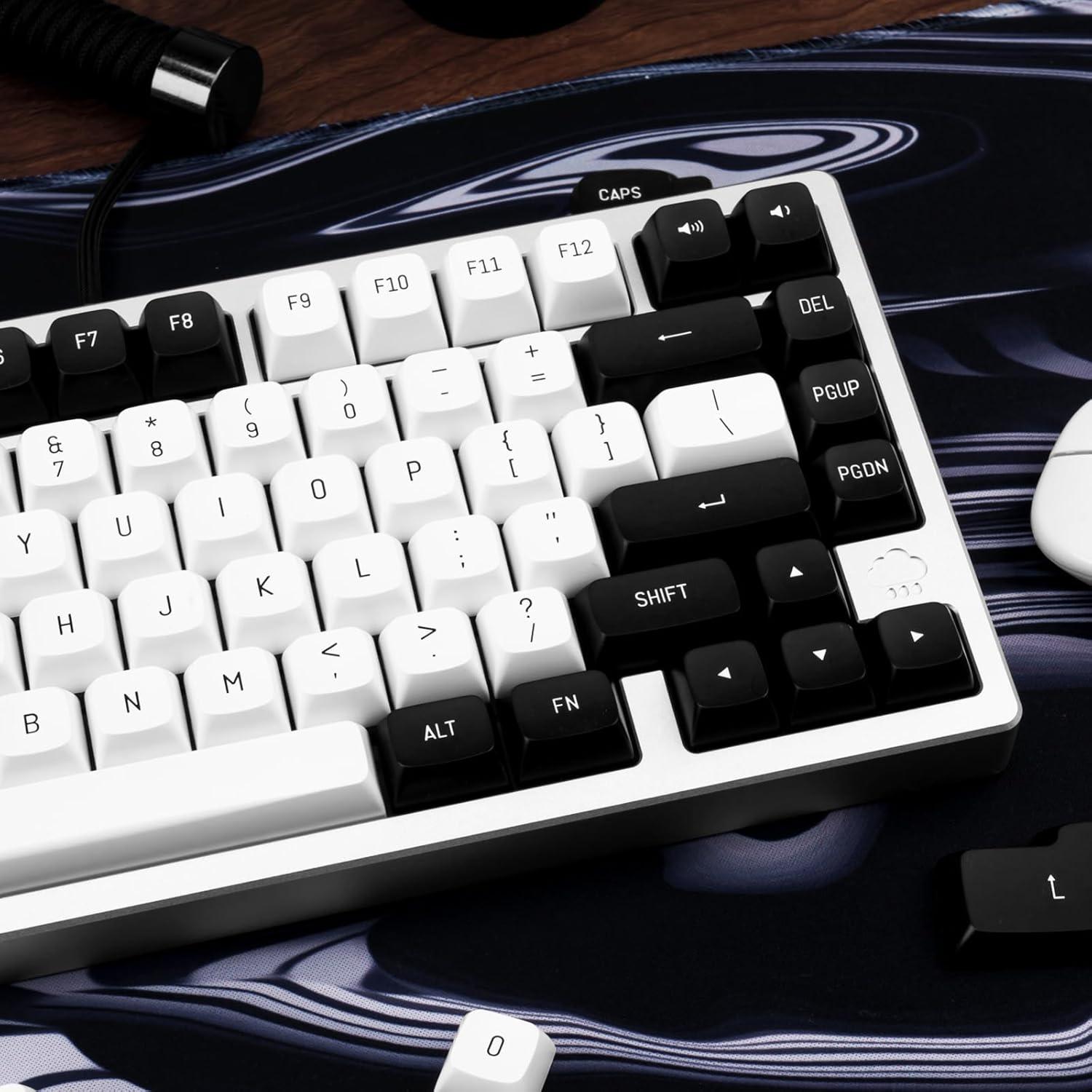 Juego de Teclas Mecánicas JOLINTAL 150 Teclas ABS Negro y Blanco