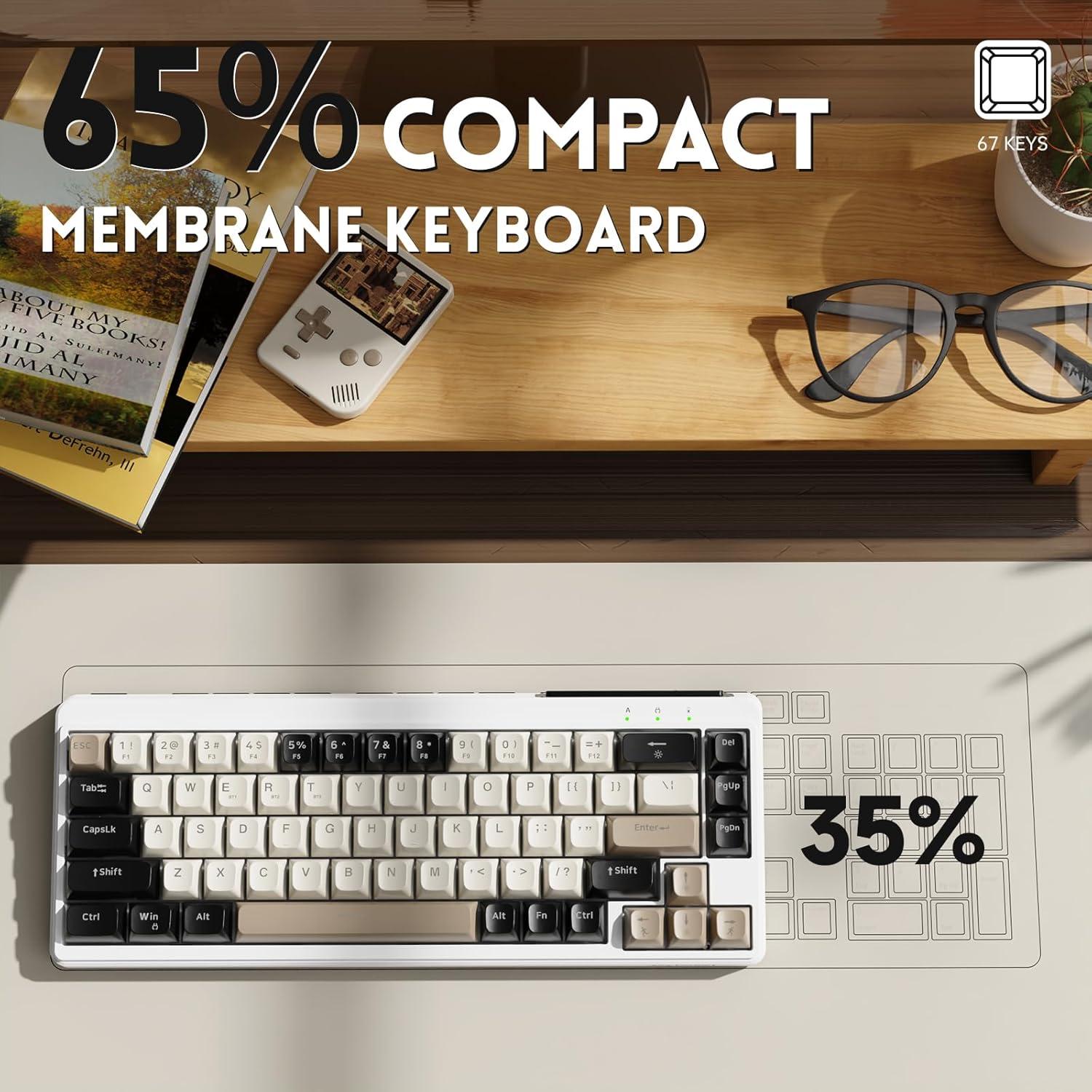 Teclado Gaming Inalámbrico MANBASNAKE M68 67 Teclas PBT Negro