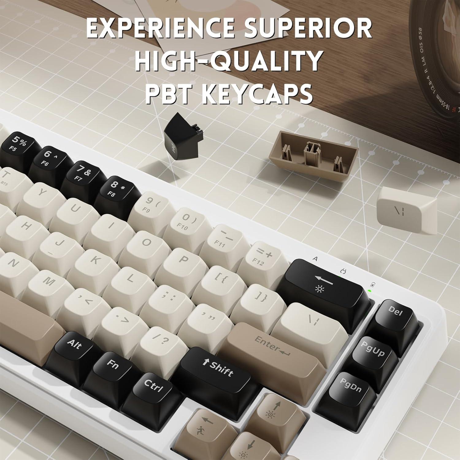 Teclado Gaming Inalámbrico MANBASNAKE M68 67 Teclas PBT Negro