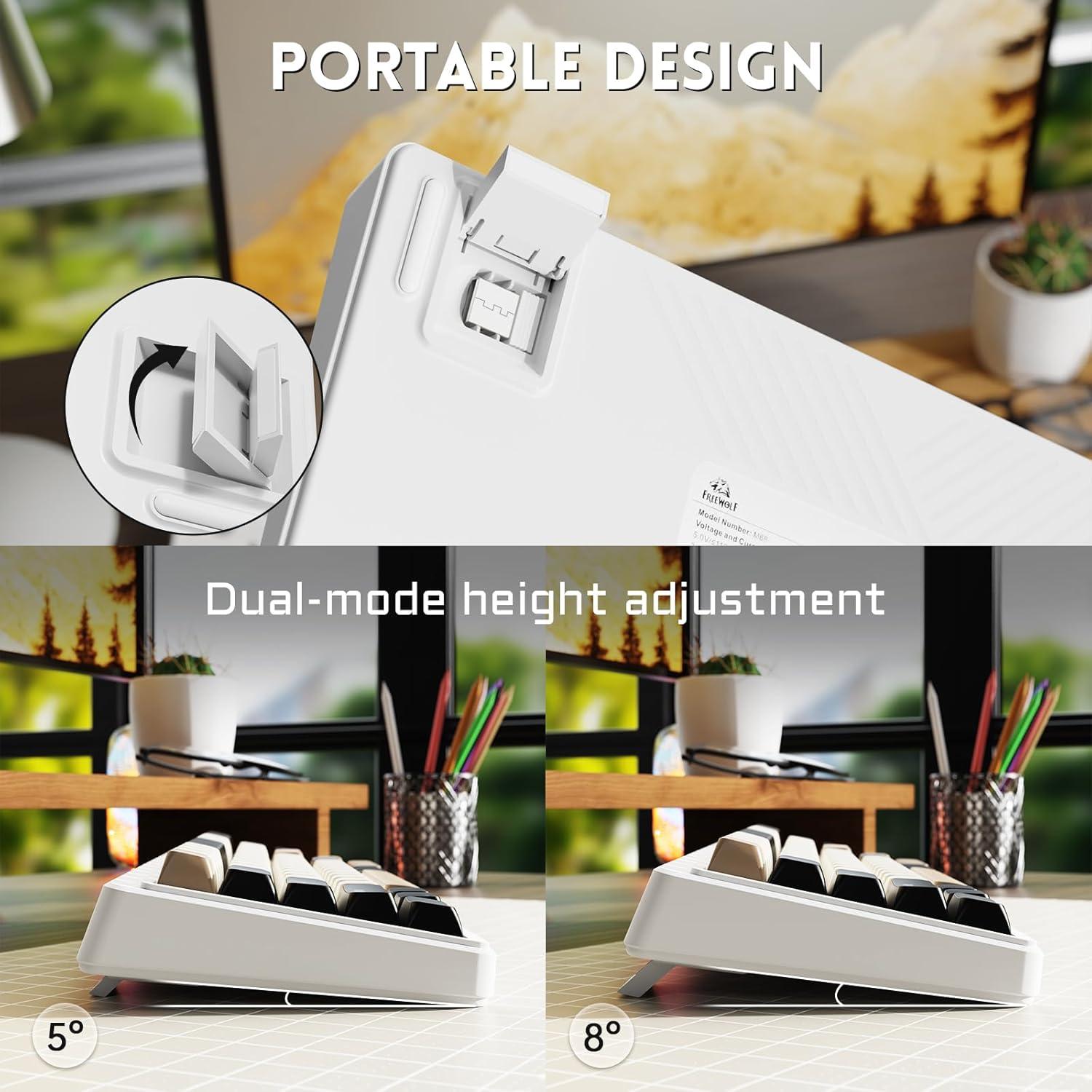 Teclado Gaming Inalámbrico MANBASNAKE M68 67 Teclas PBT Negro