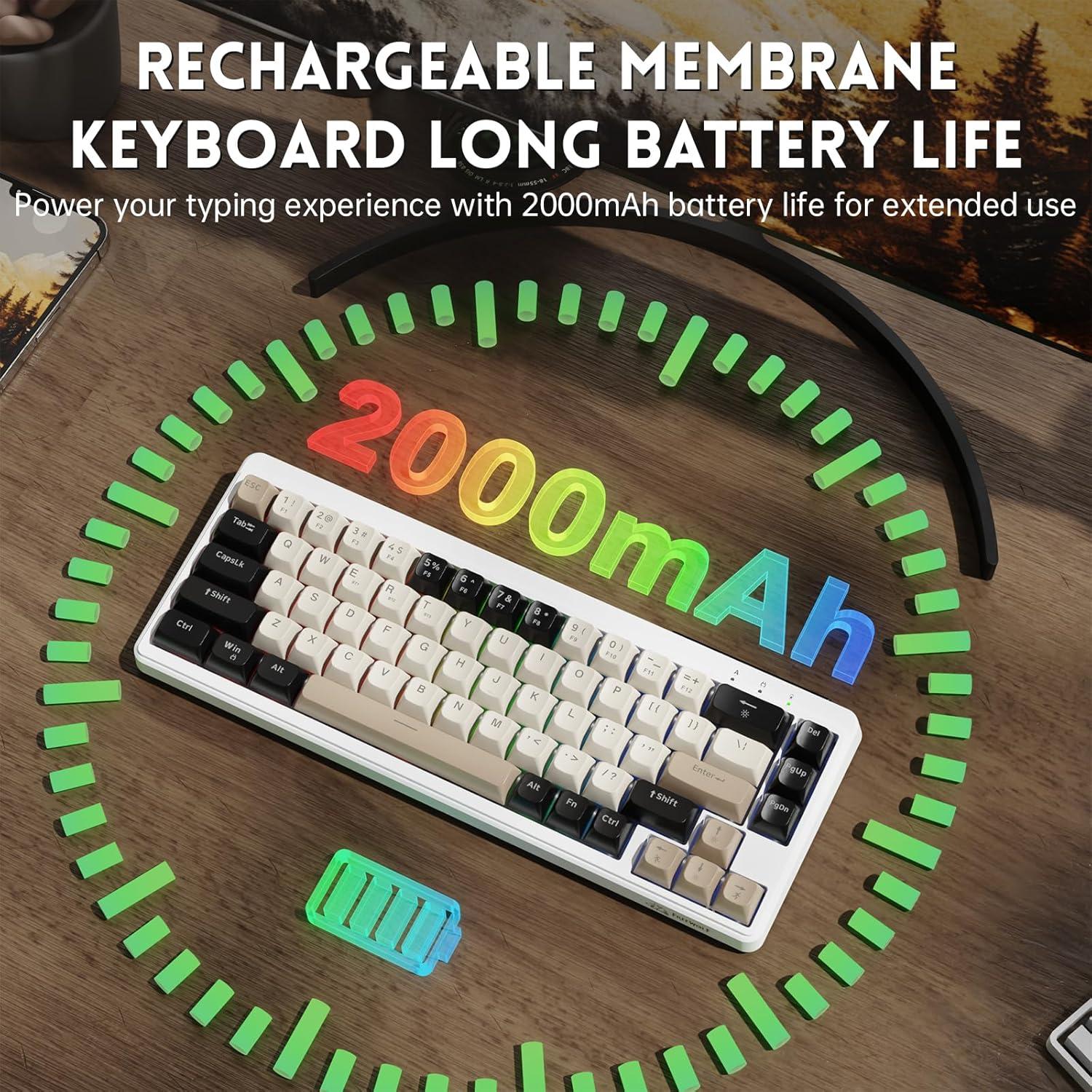 Teclado Gaming Inalámbrico MANBASNAKE M68 67 Teclas PBT Negro