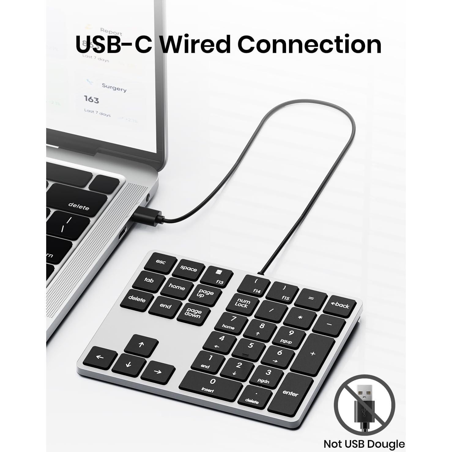 Teclado Numérico USB-C Kisnt KN300 de 34 Teclas