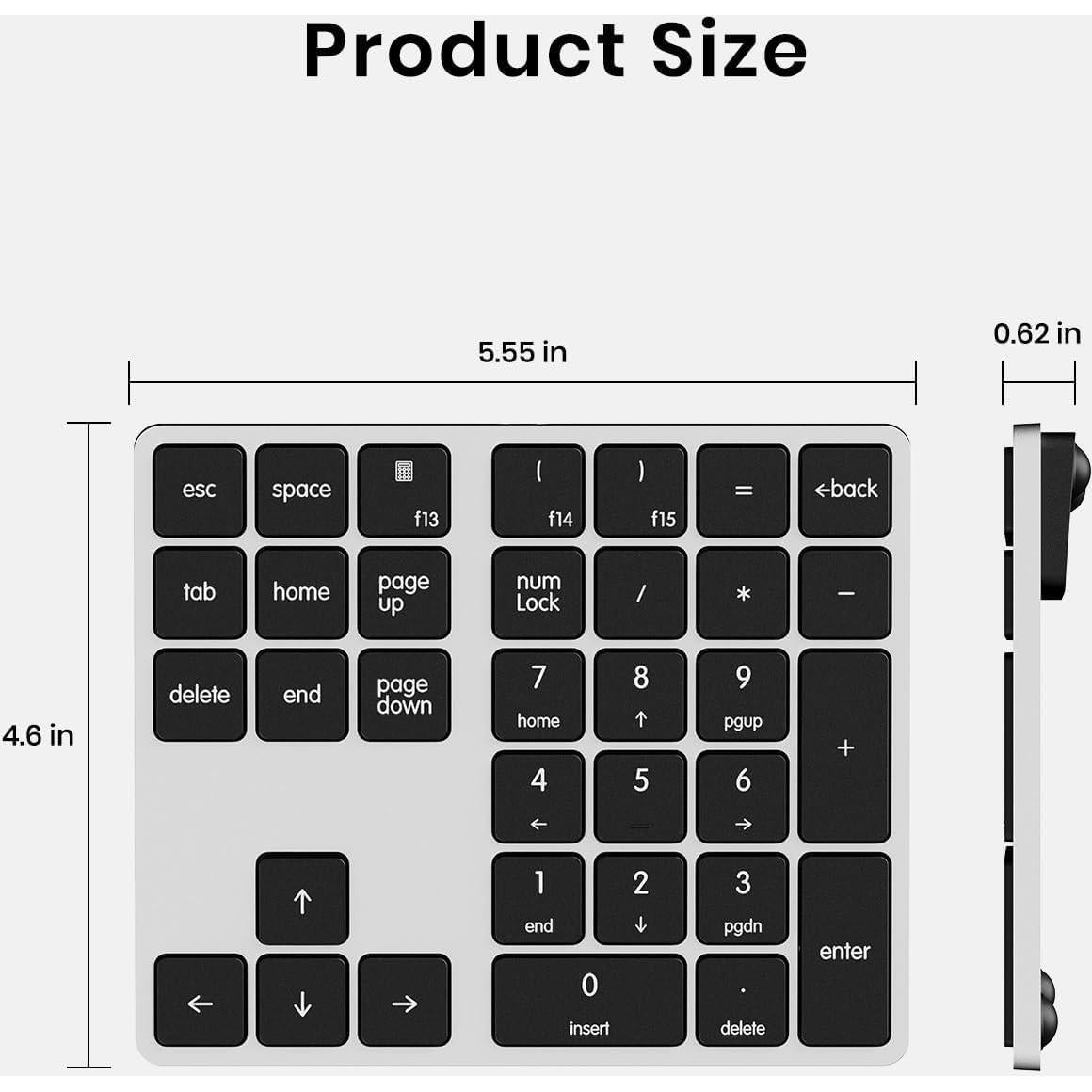 Teclado Numérico USB-C Kisnt KN300 de 34 Teclas