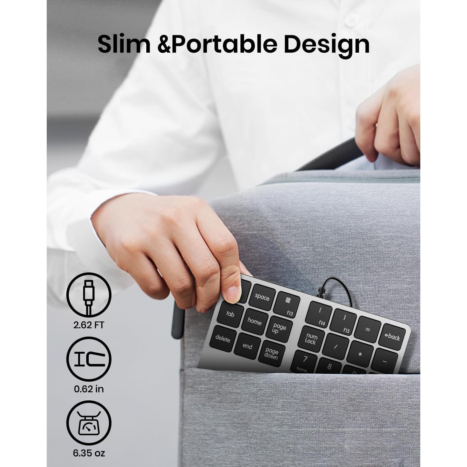 Teclado Numérico USB-C Kisnt KN300 de 34 Teclas